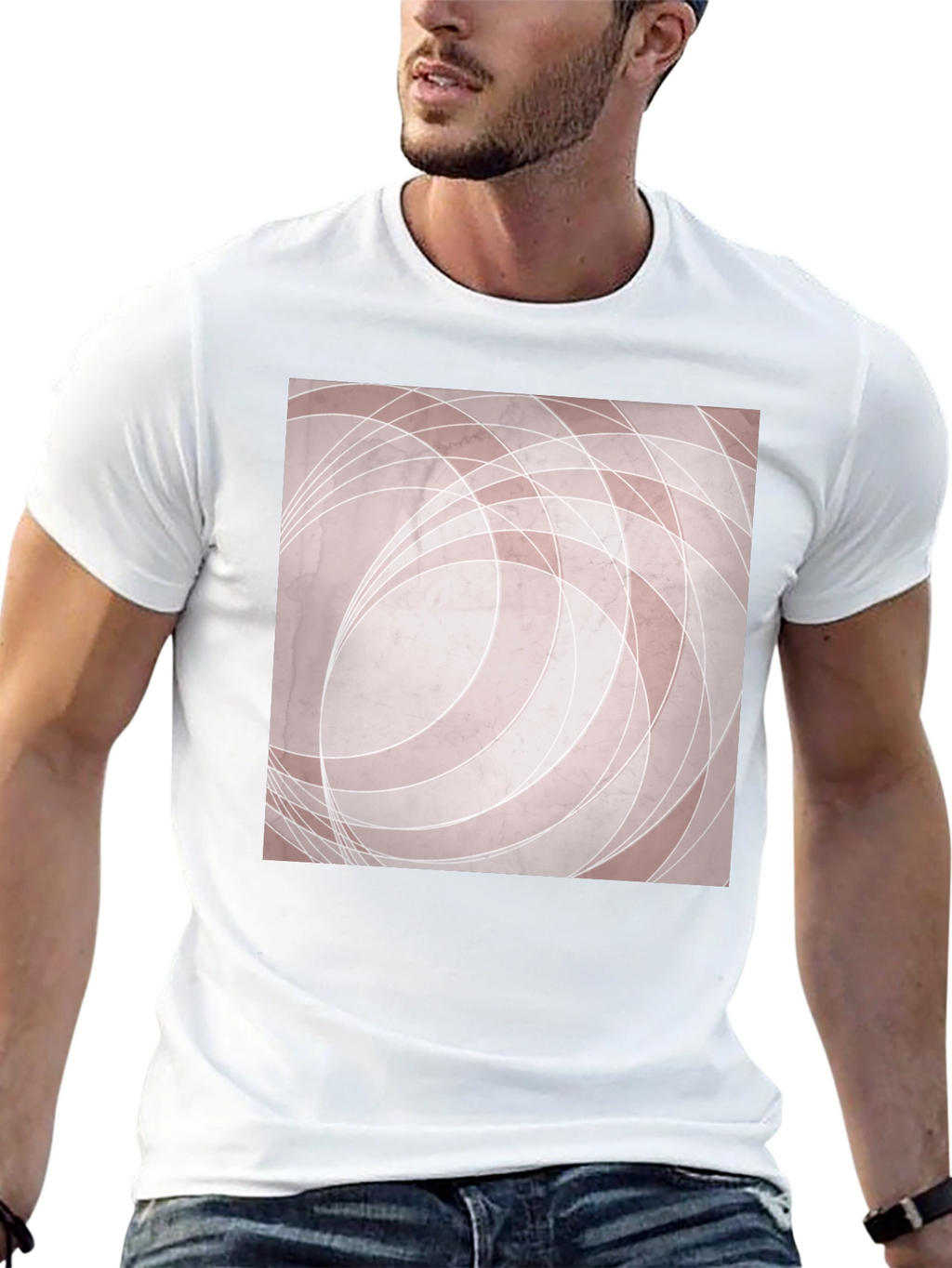 Modern Abstract Graphic Tee - Black Cotton Blend Shirt