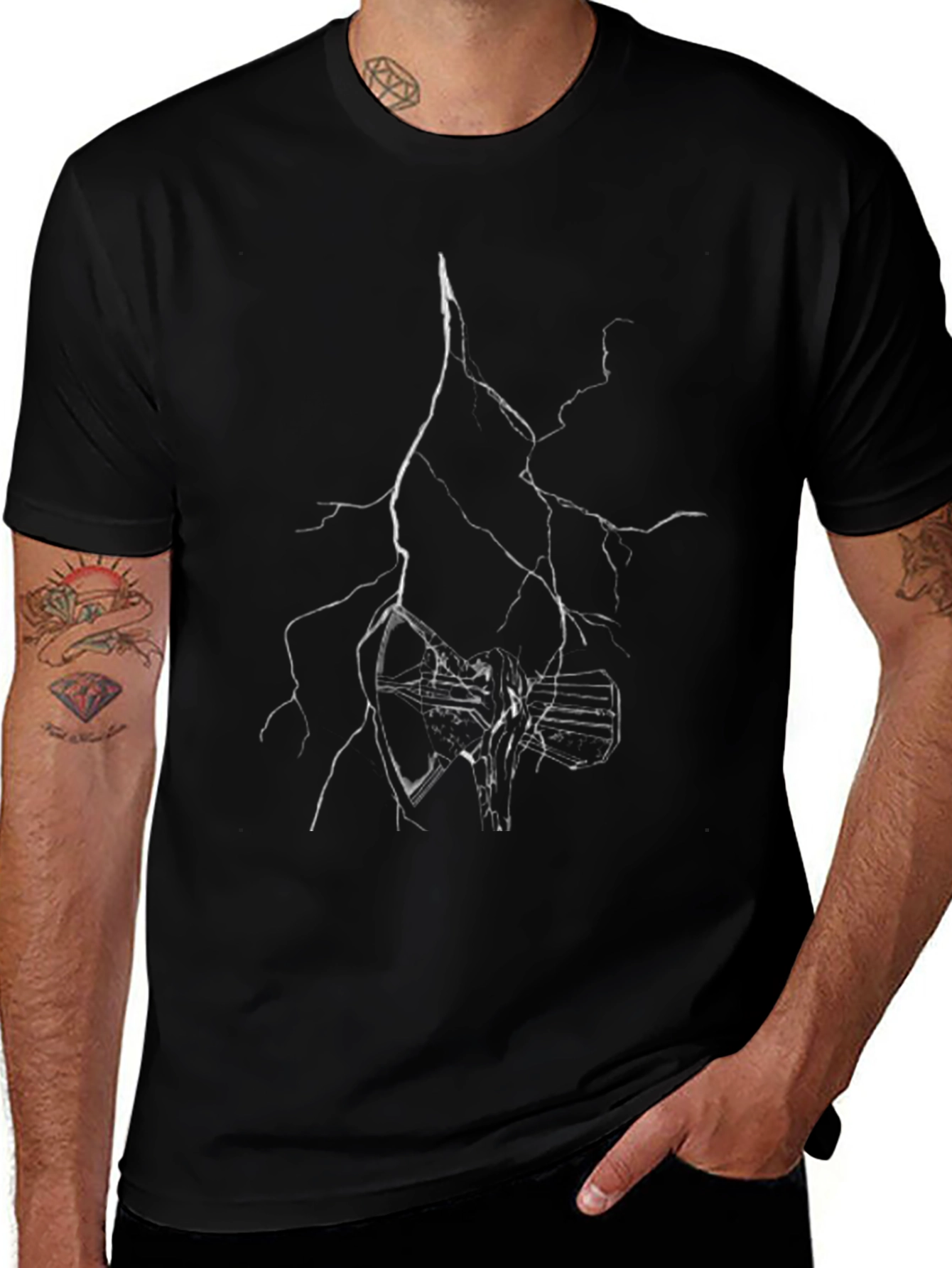 Shattered Glass Graphic Black Tee