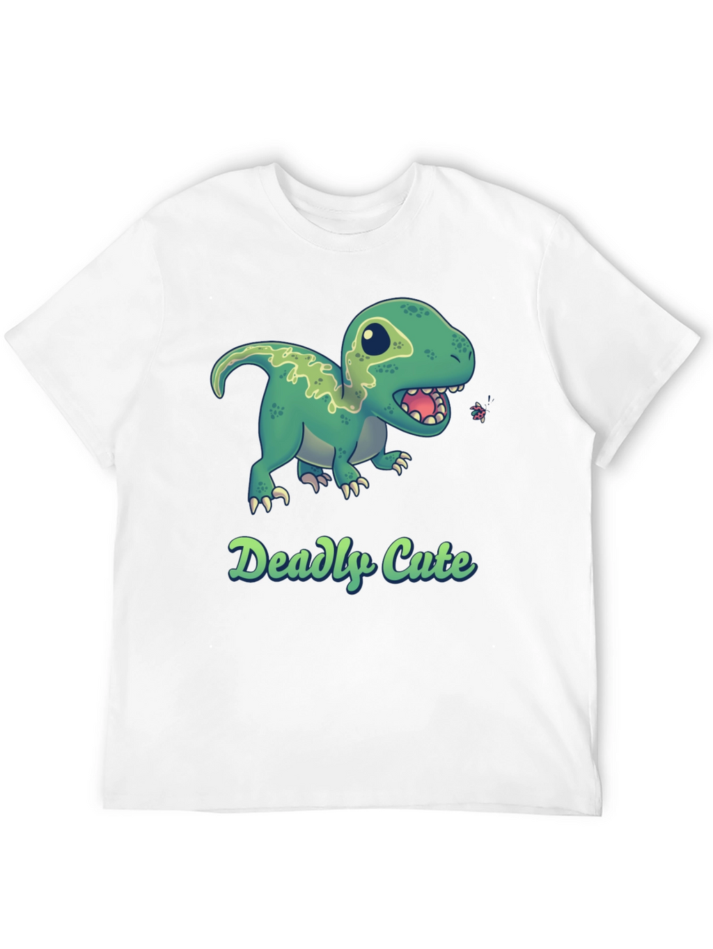 Deadly Cute Dino Black T-Shirt