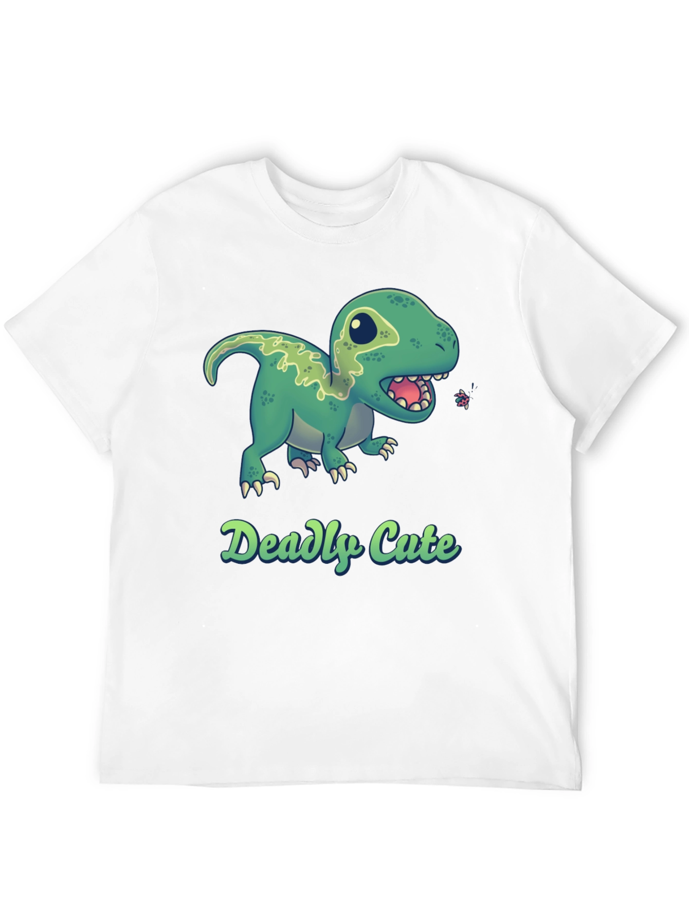 Deadly Cute Dino Black T-Shirt