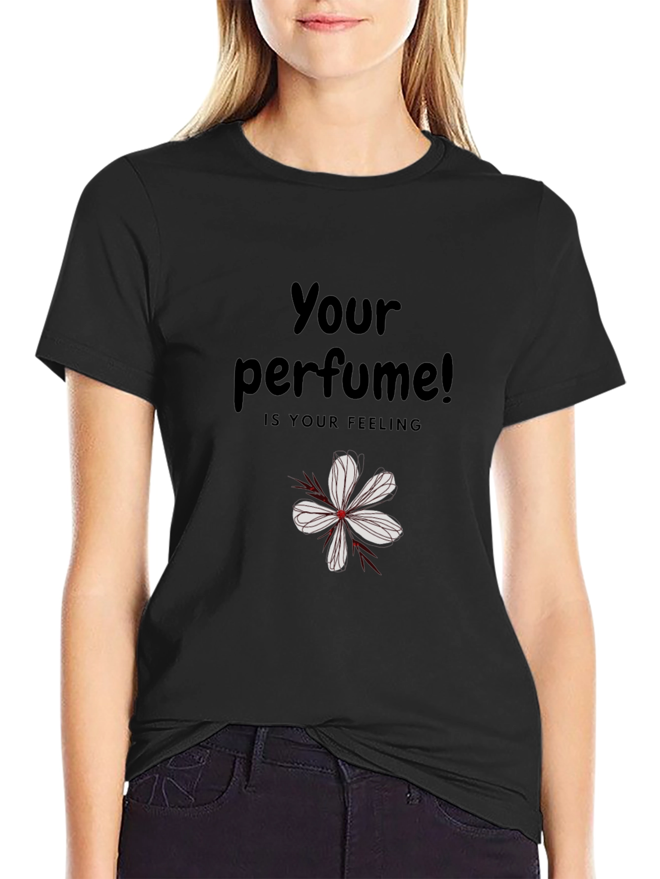Your Perfume Feeling Black Graphic Tee