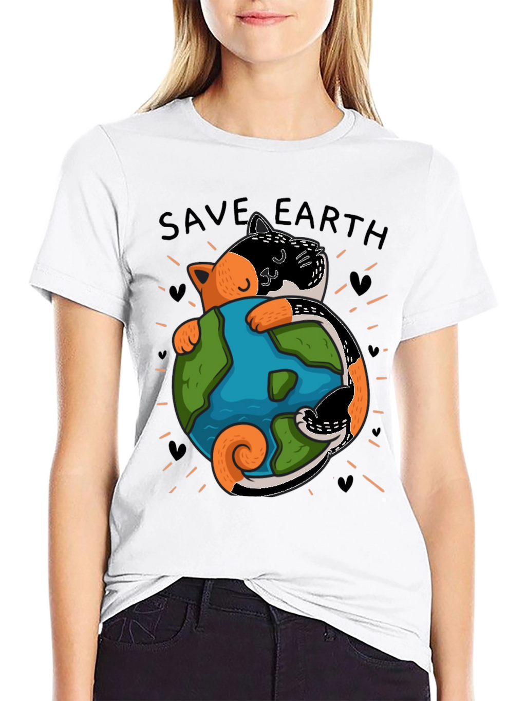 Save Earth Cat T-Shirt - Earth Day Tee