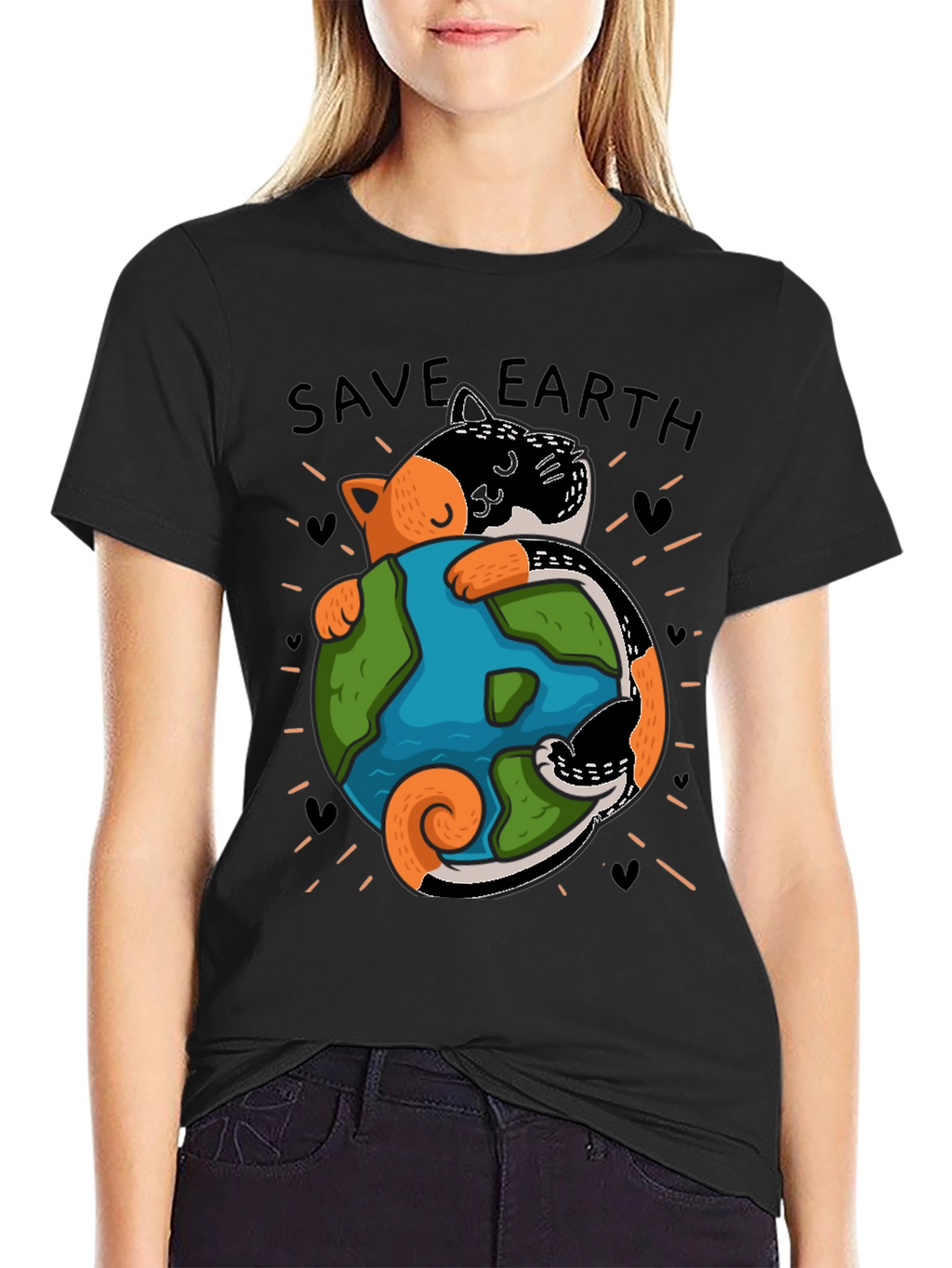 Save Earth Cat T-Shirt - Earth Day Tee
