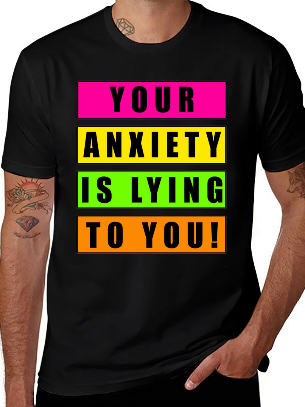 Anxiety Awareness Graphic Tee - Unisex Black T-Shirt