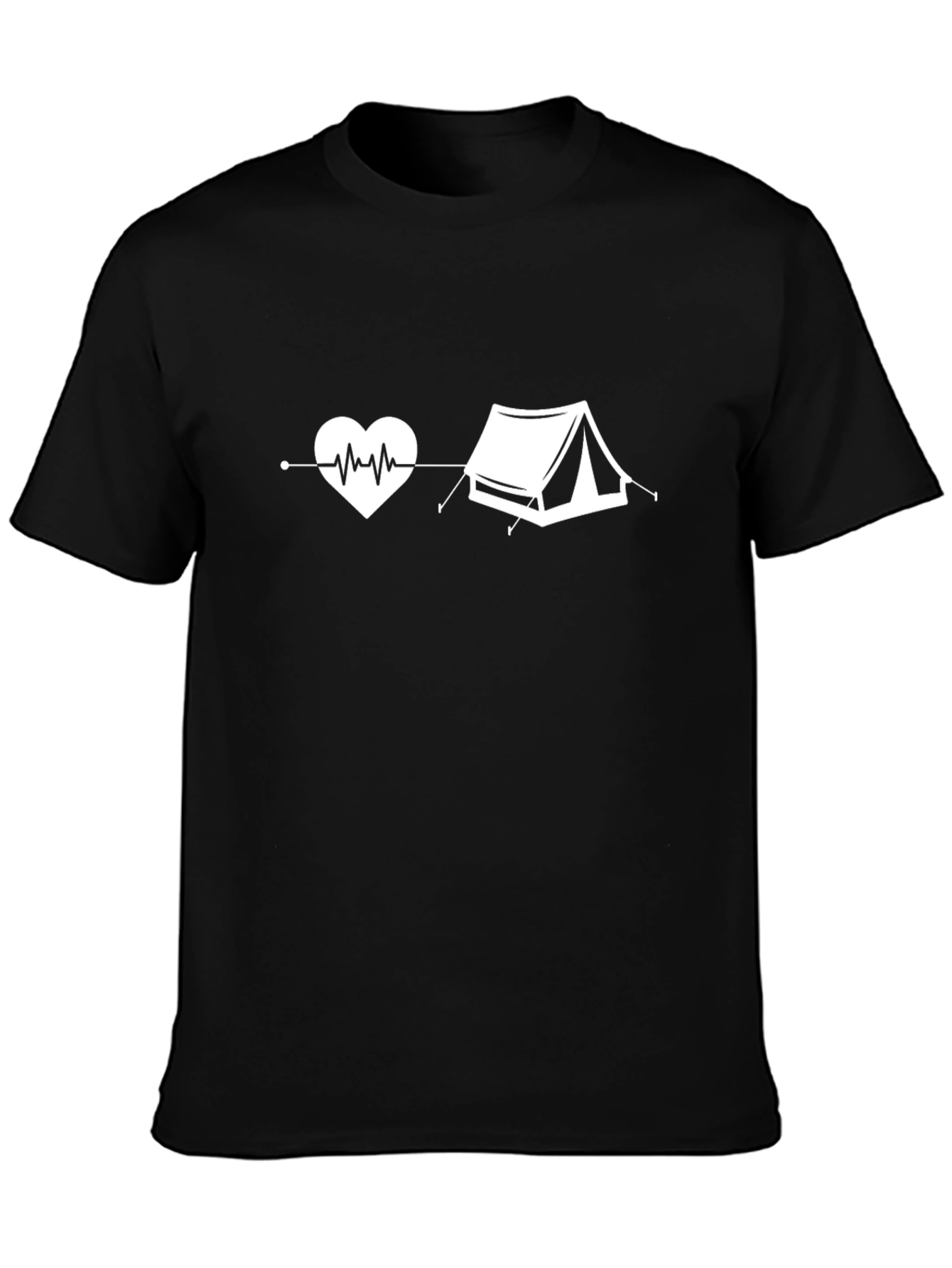 Heartbeat Camping Black T-Shirt