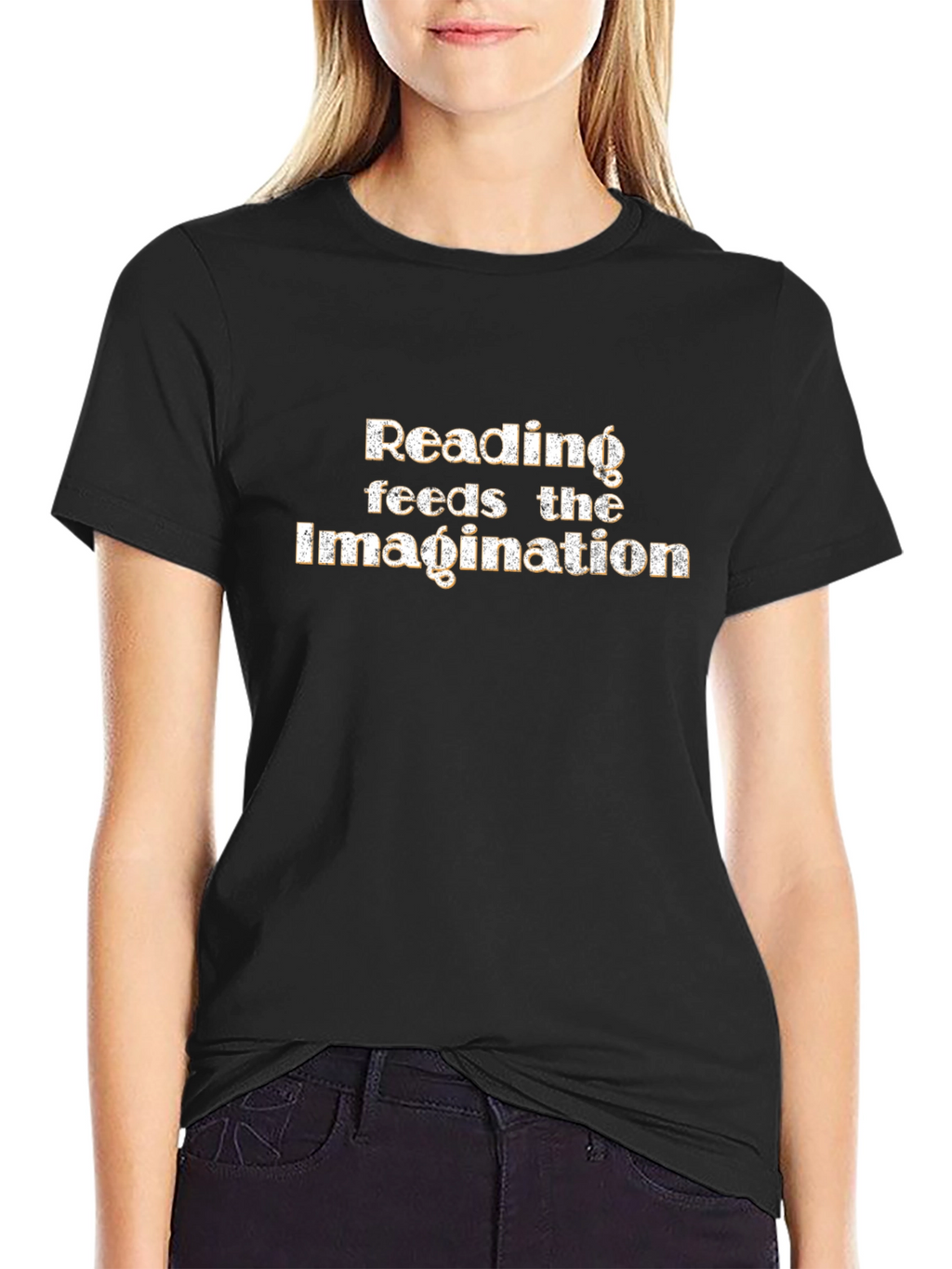 Reading Feeds The Imagination Black Graphic Tee