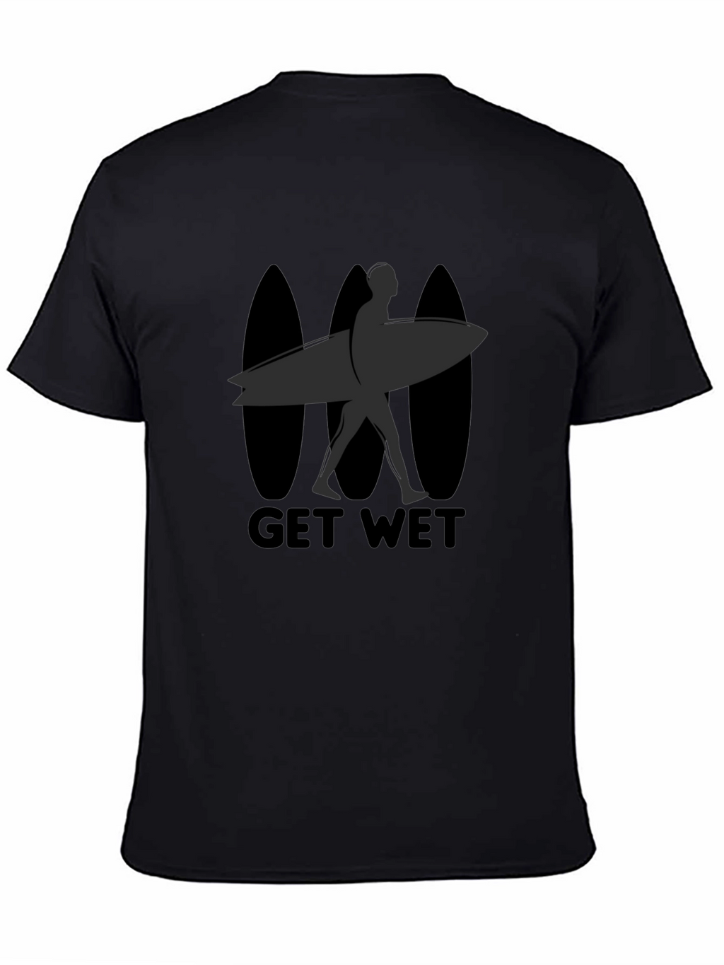 Black Get Wet Surfer Graphic Tee