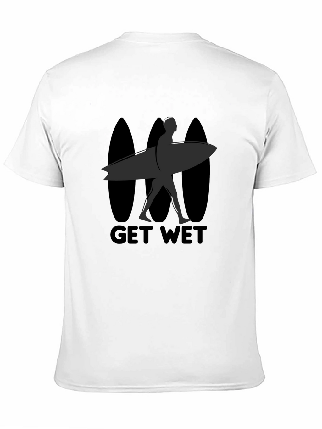 Black Get Wet Surfer Graphic Tee