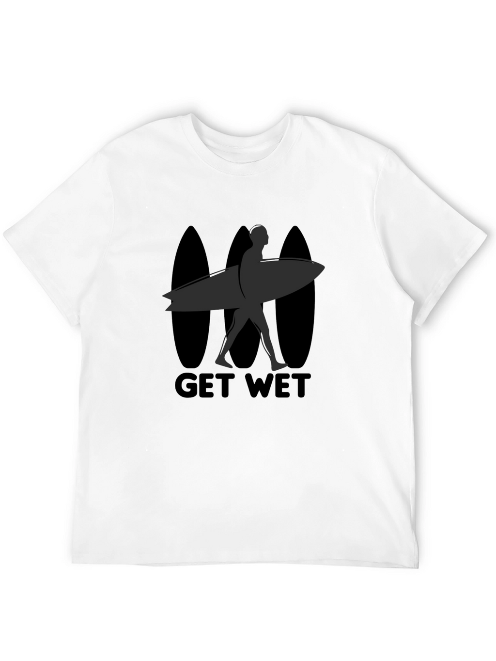 Black Get Wet Surfer Graphic Tee
