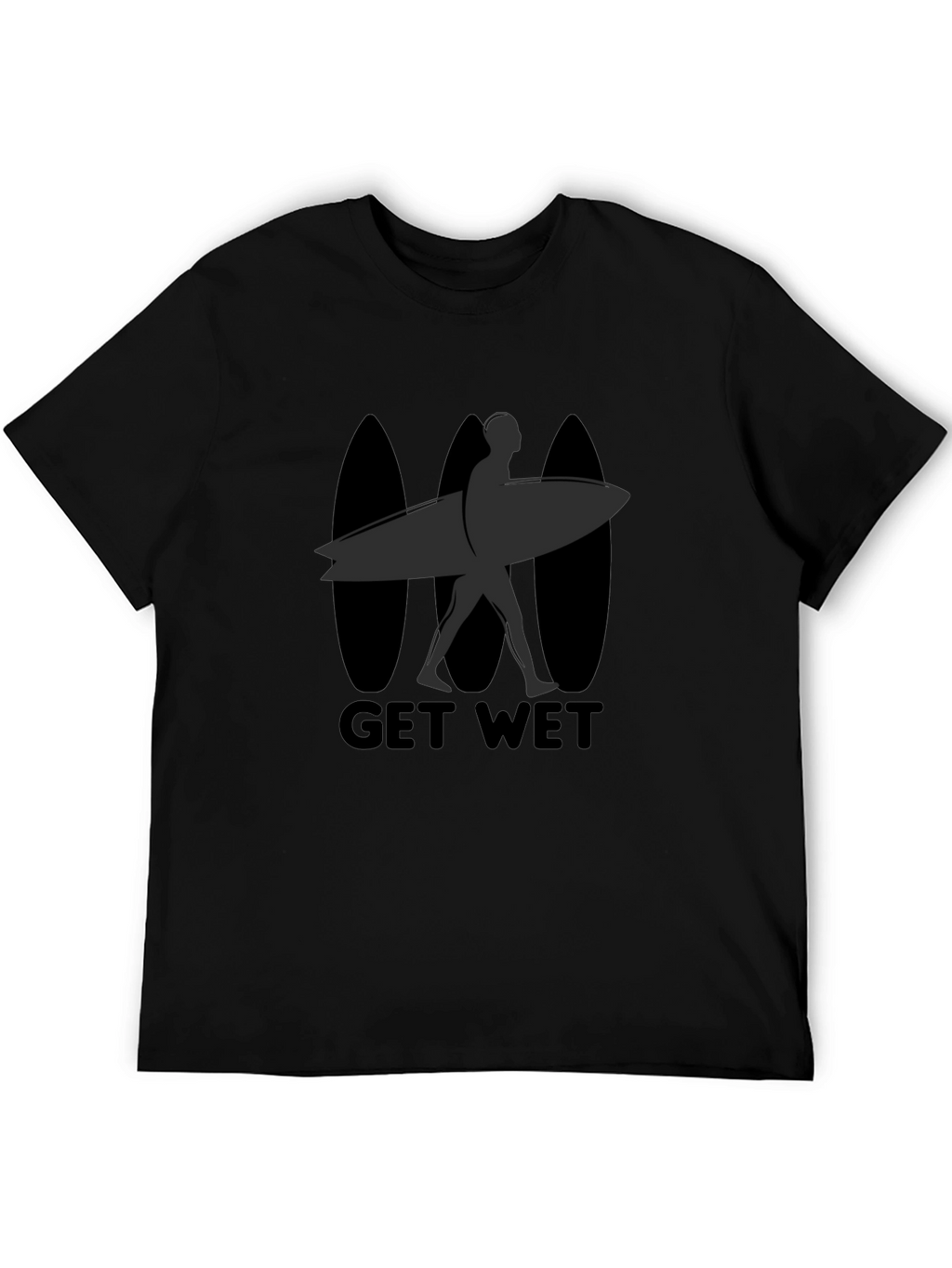 Black Get Wet Surfer Graphic Tee
