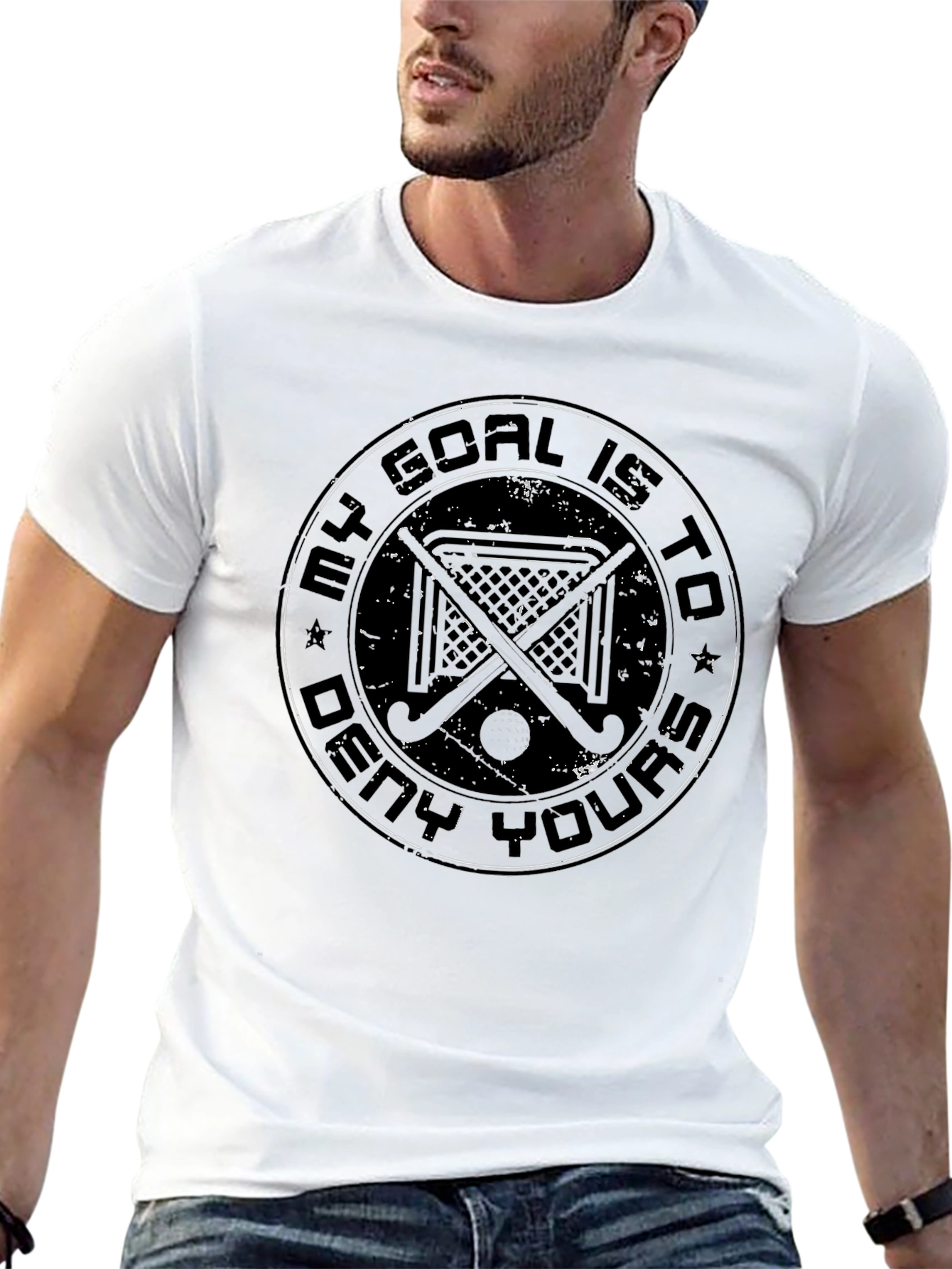 Hockey Goal T-Shirt: My Goal is to Deny Yours