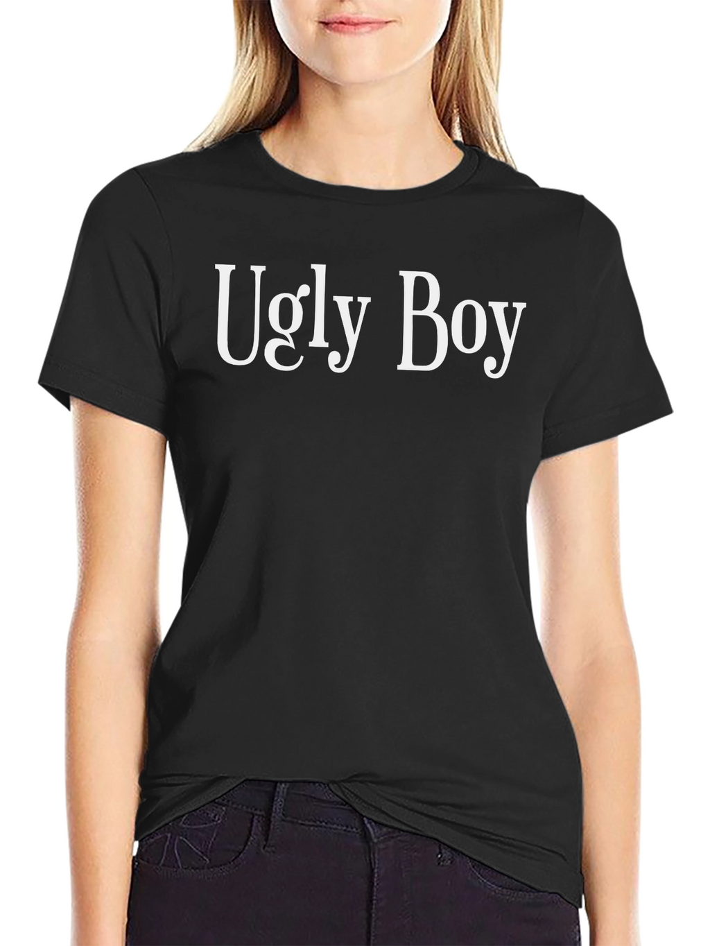 Ugly Boy Graphic Tee - Classic Crew Neck T-Shirt