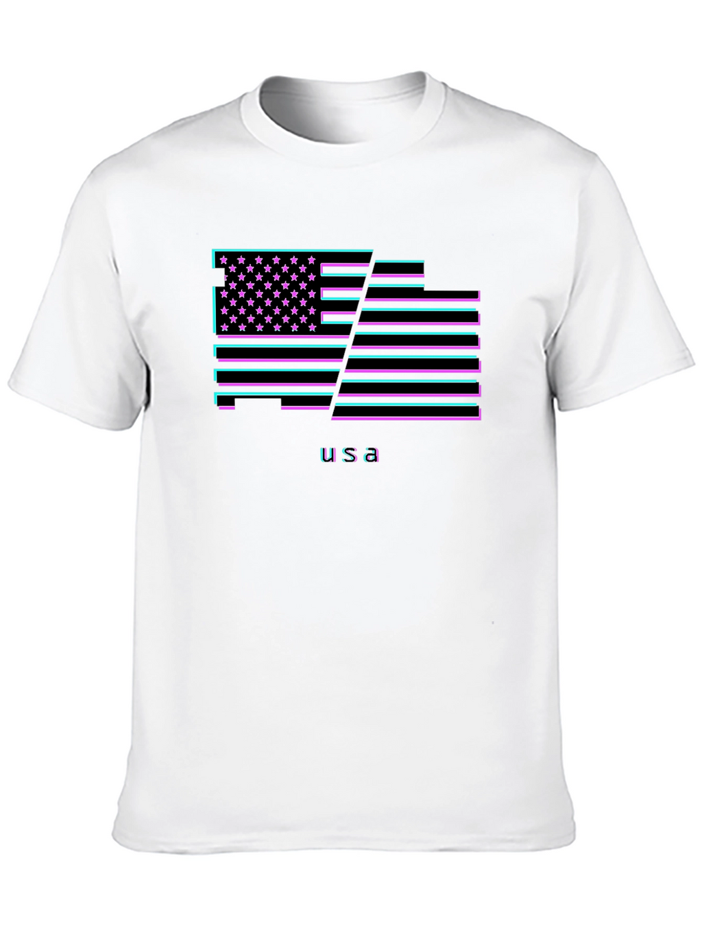 USA Flag Neon Graphic T-Shirt