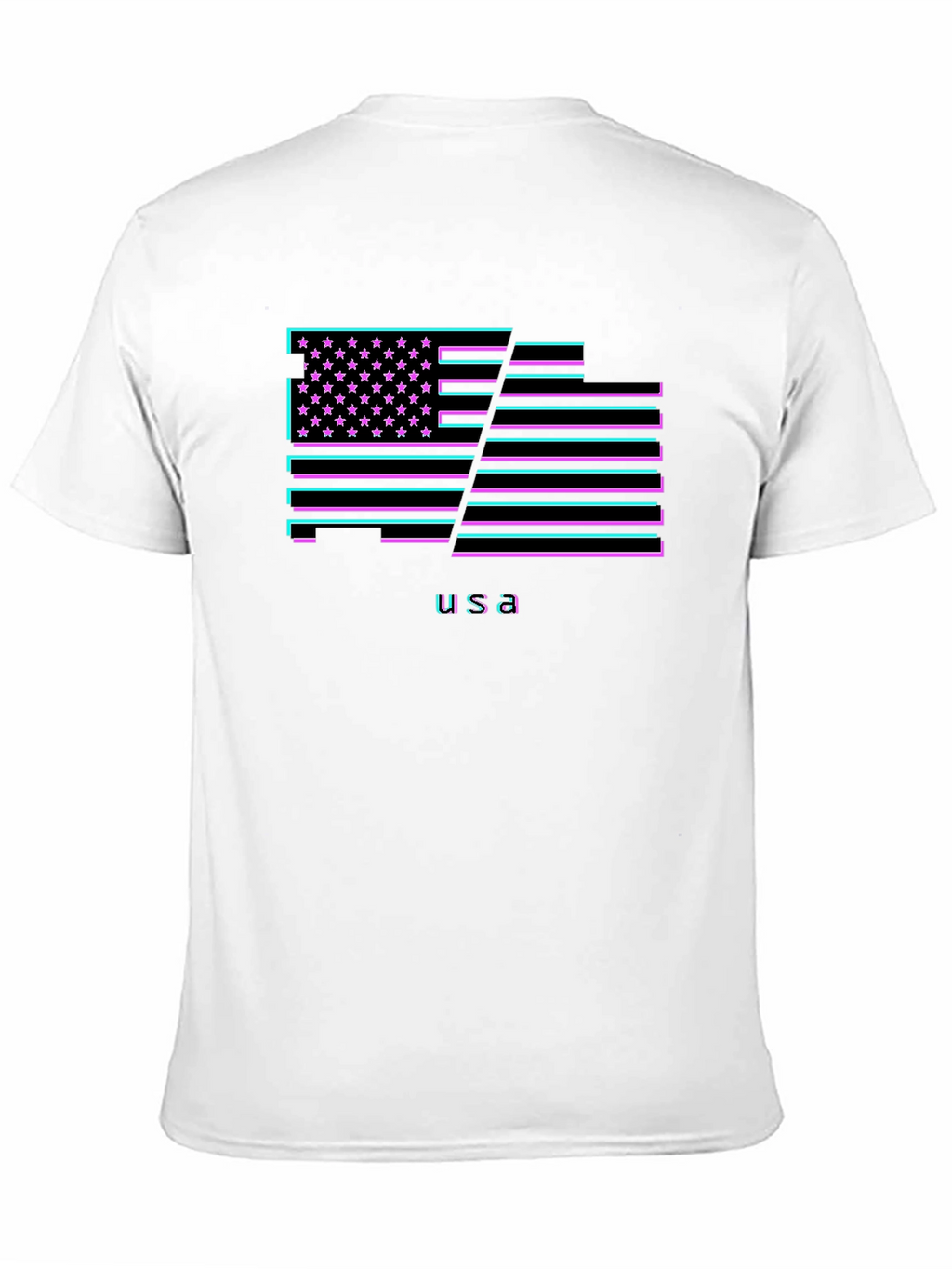 USA Flag Neon Graphic T-Shirt