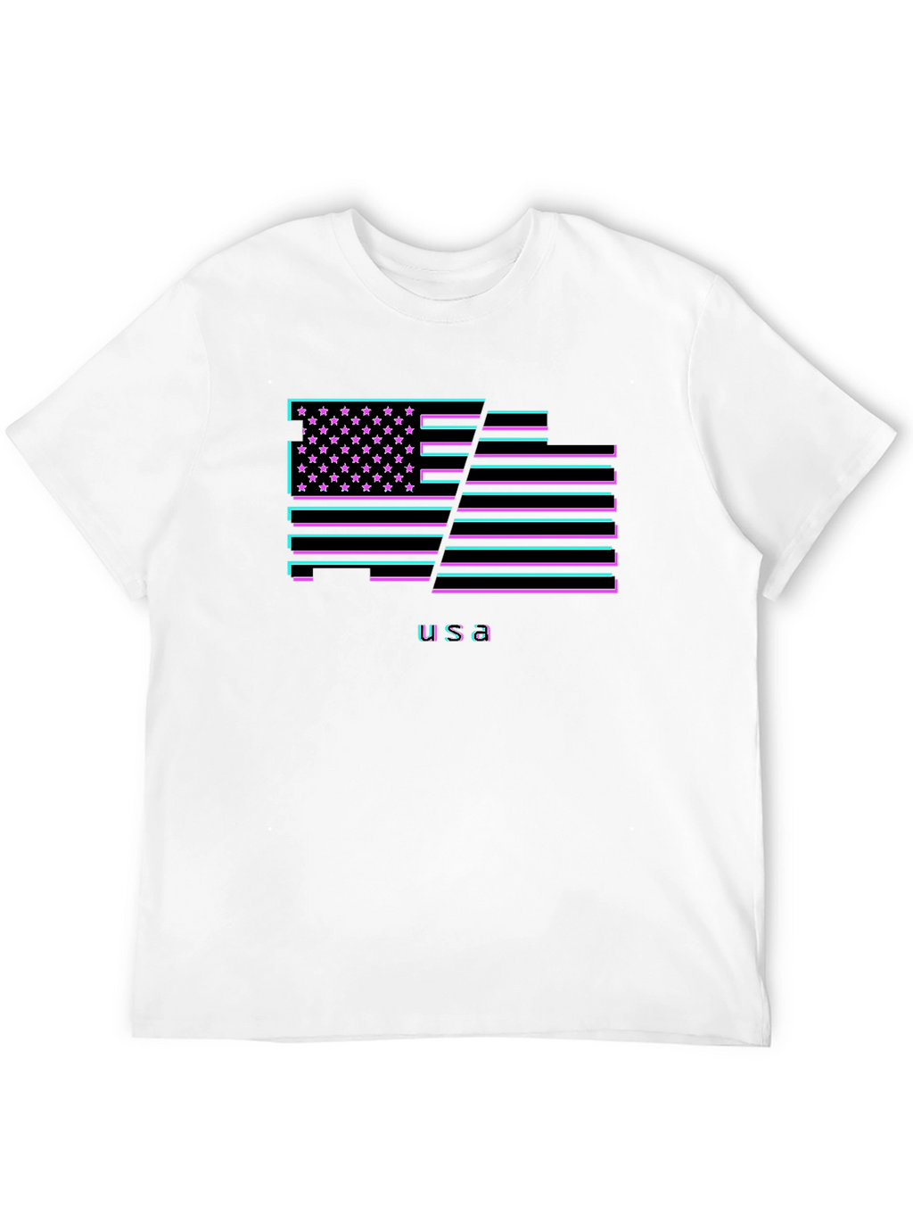 USA Flag Neon Graphic T-Shirt