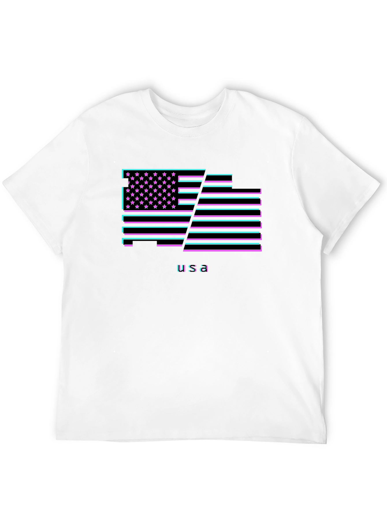 USA Flag Neon Graphic T-Shirt