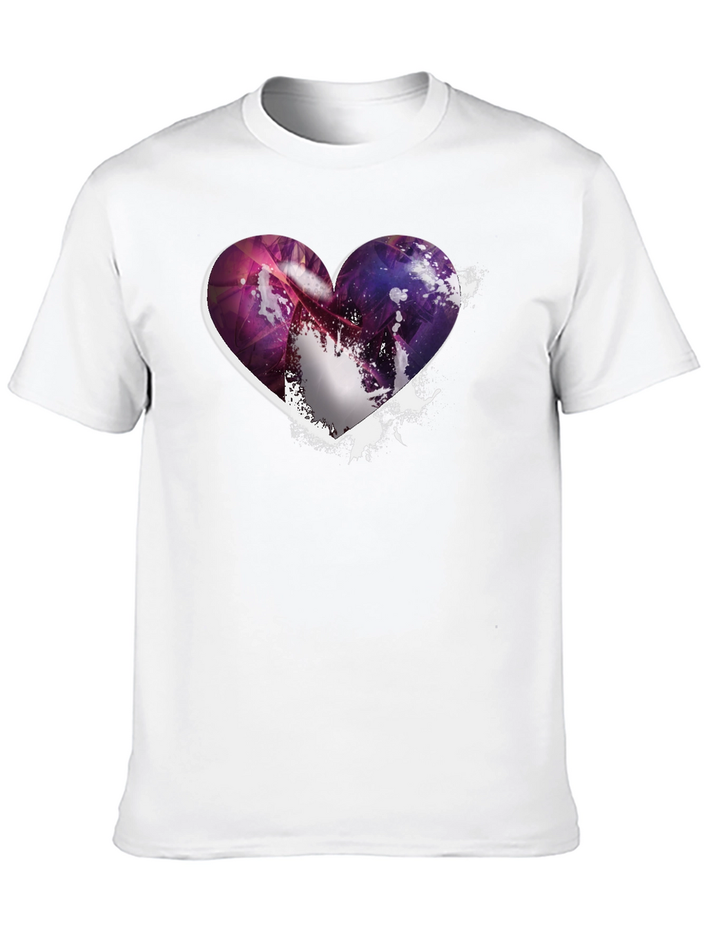 Heart Galaxy Graphic Black T-Shirt