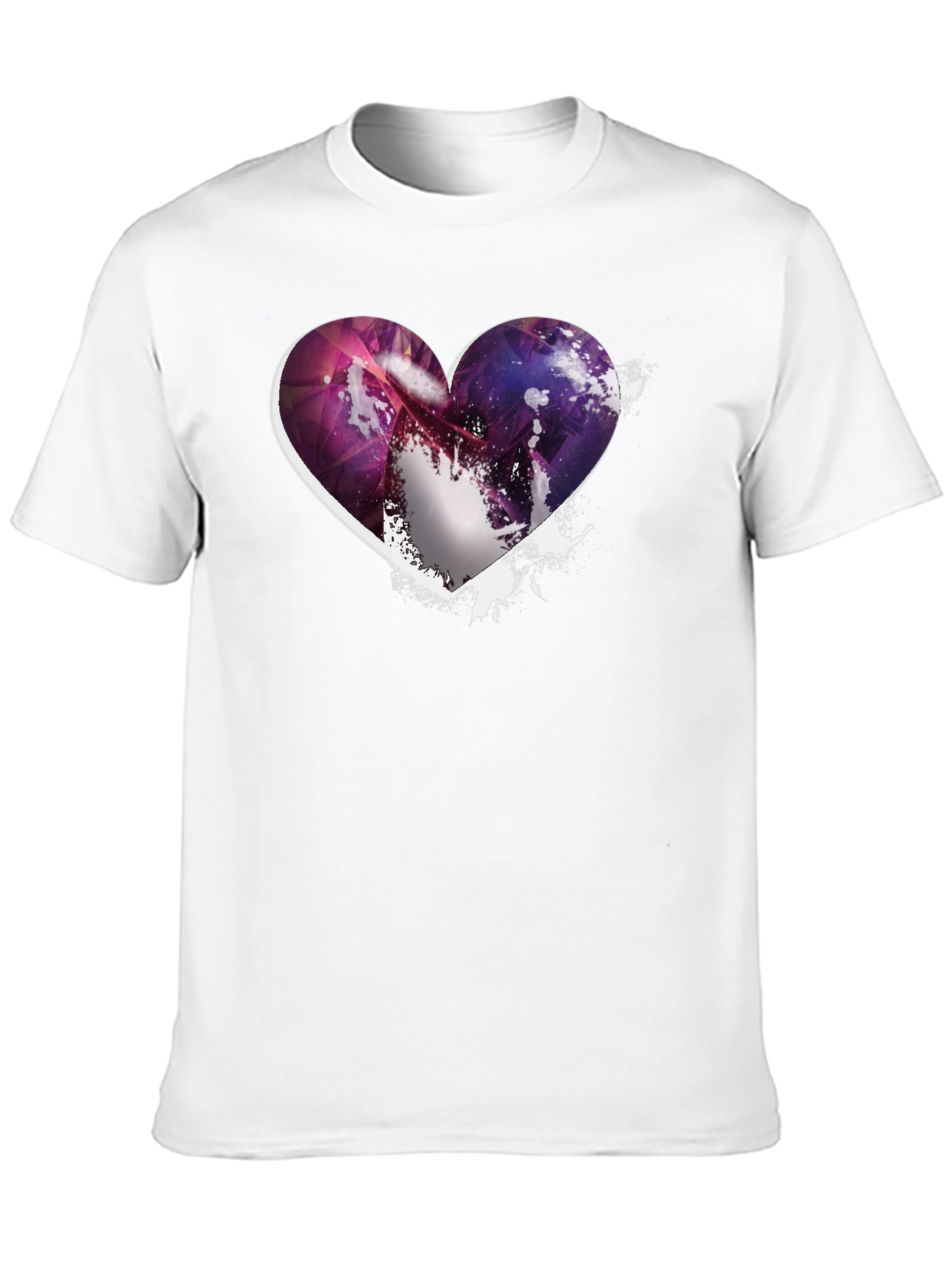 Heart Galaxy Graphic Black T-Shirt