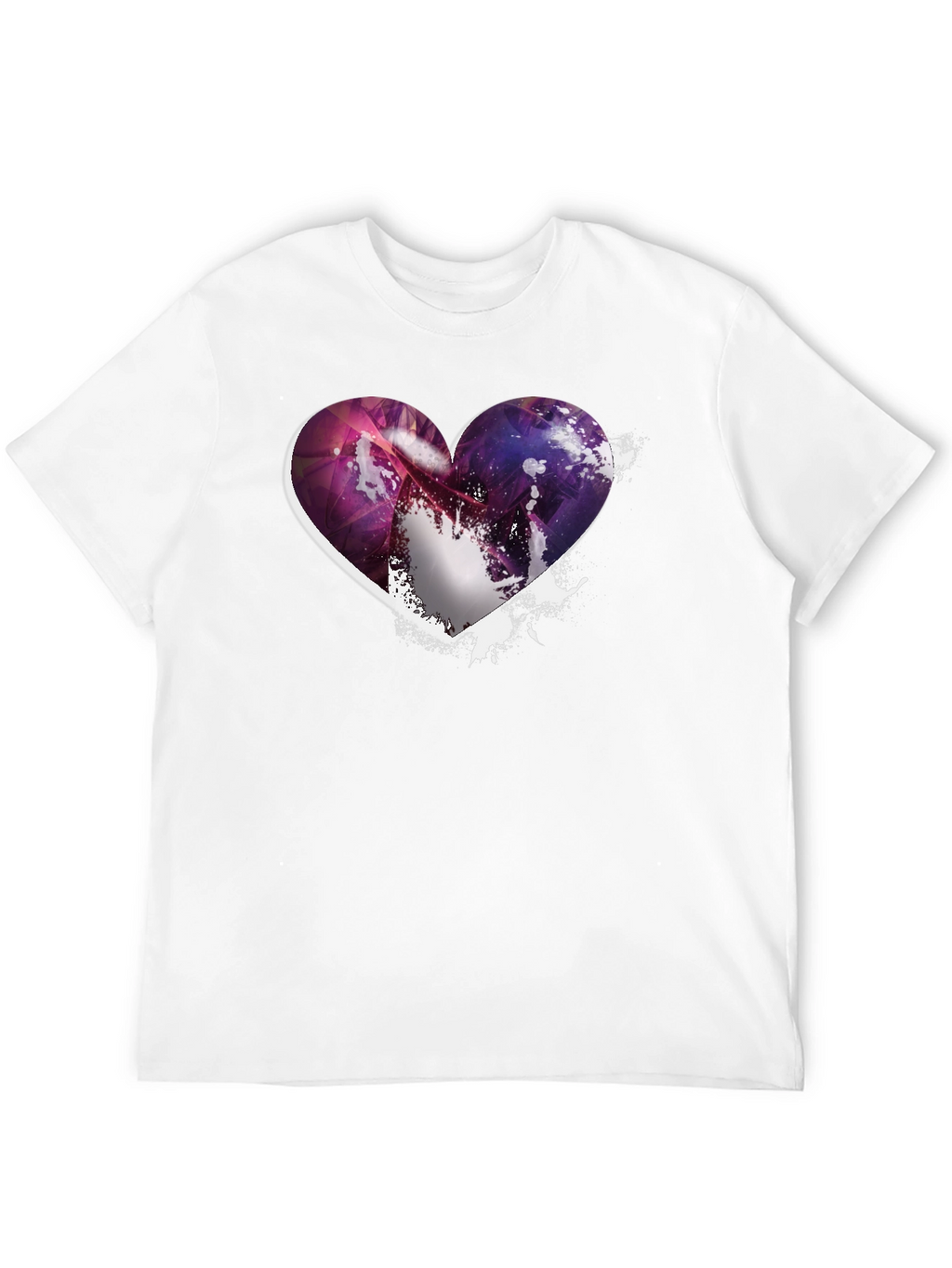 Heart Galaxy Graphic Black T-Shirt