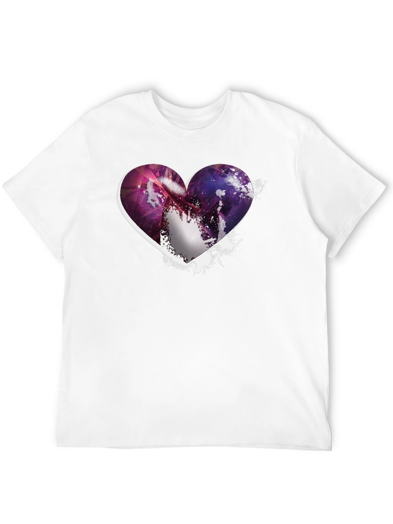 Heart Galaxy Graphic Black T-Shirt