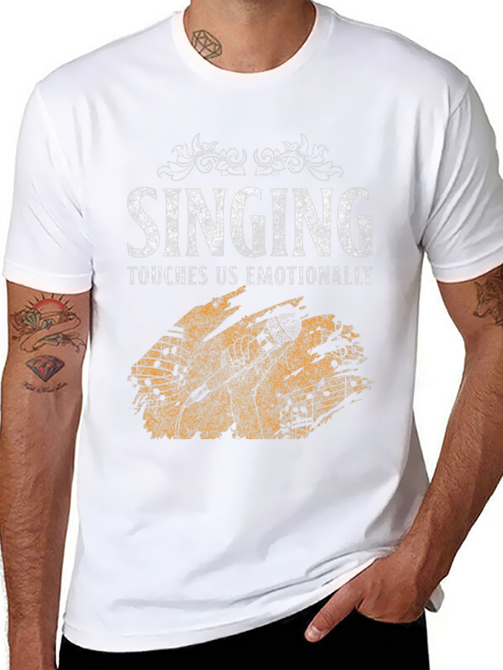 Singing Touches Us Emotionally Black T-Shirt