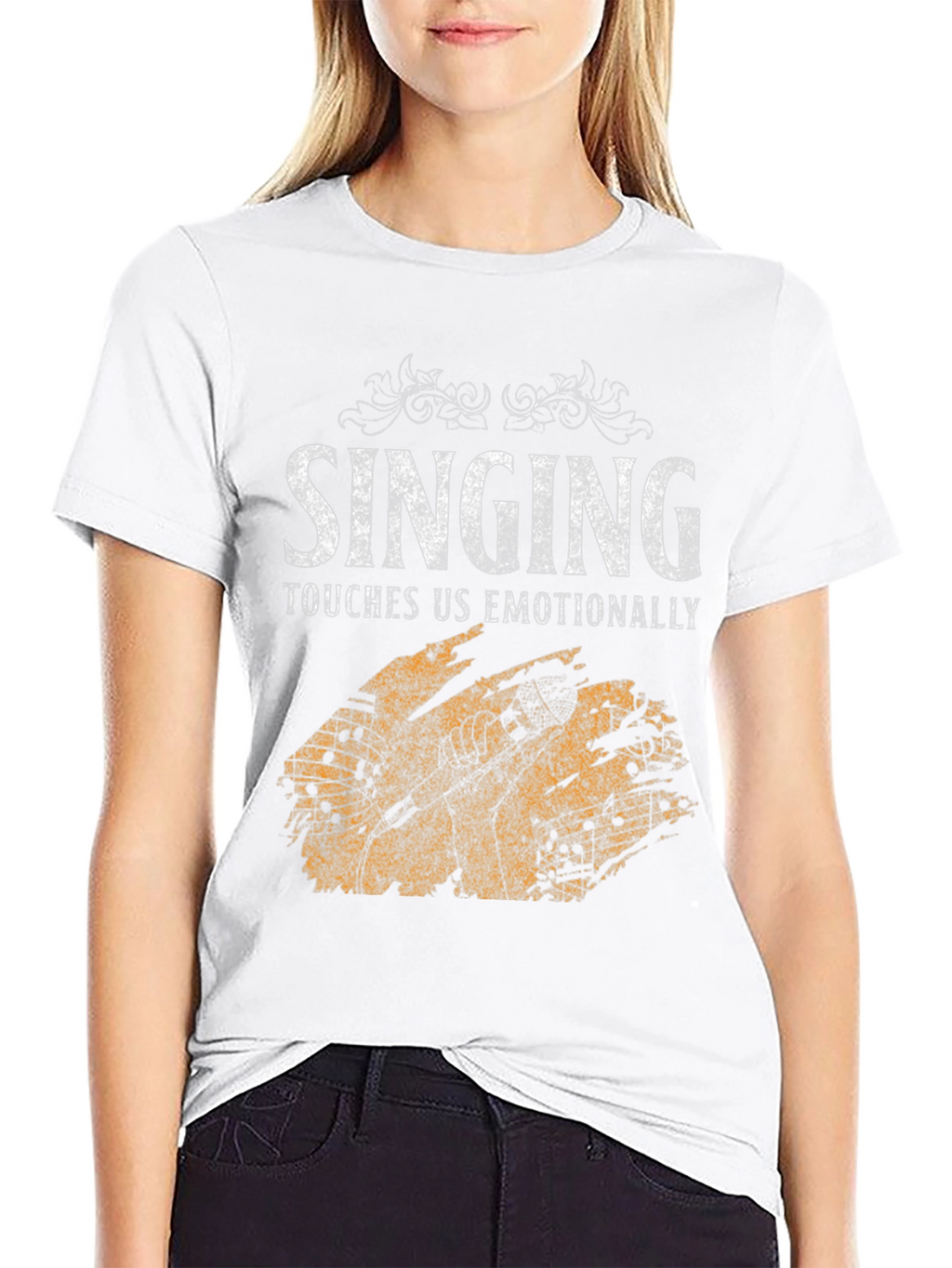 Singing Touches Us Emotionally Black T-Shirt