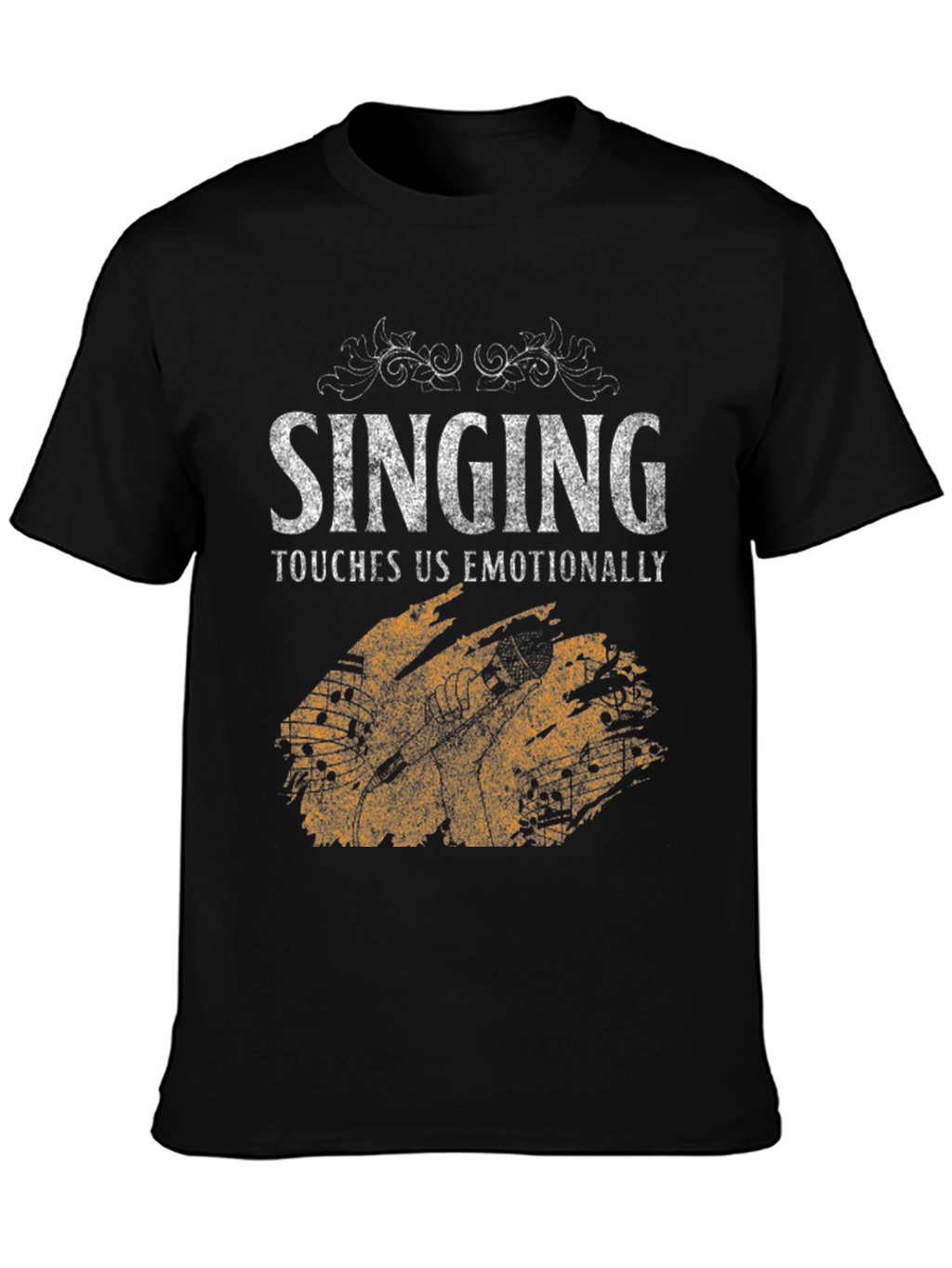 Singing Touches Us Emotionally Black T-Shirt