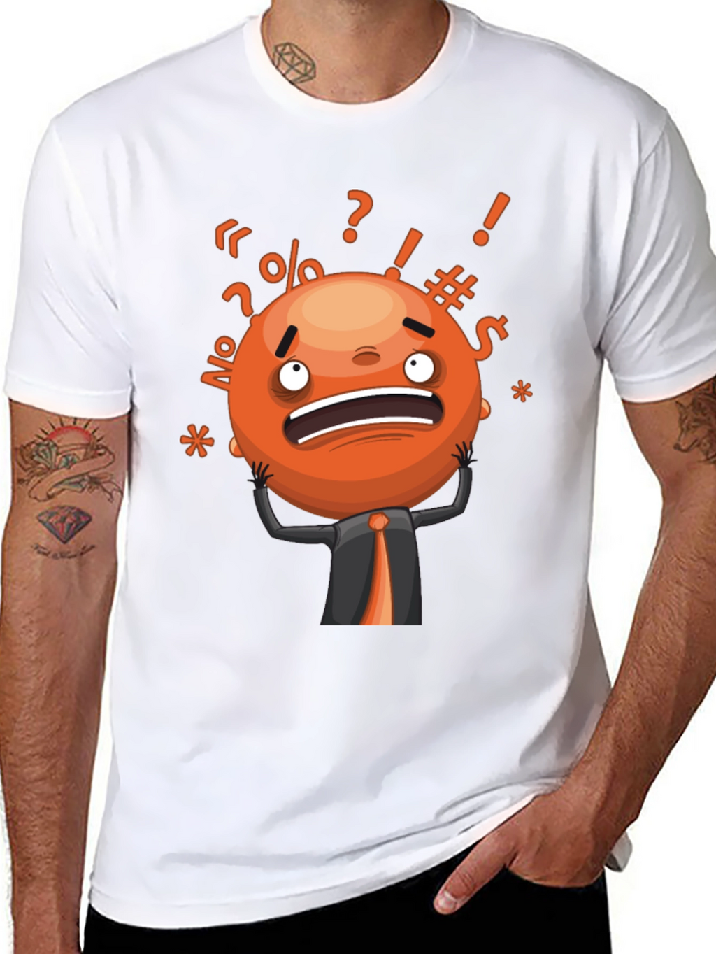 Stressed Out Emoji Graphic T-Shirt - Black
