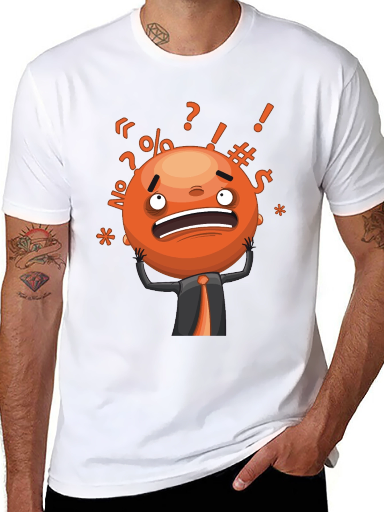 Stressed Out Emoji Graphic T-Shirt - Black