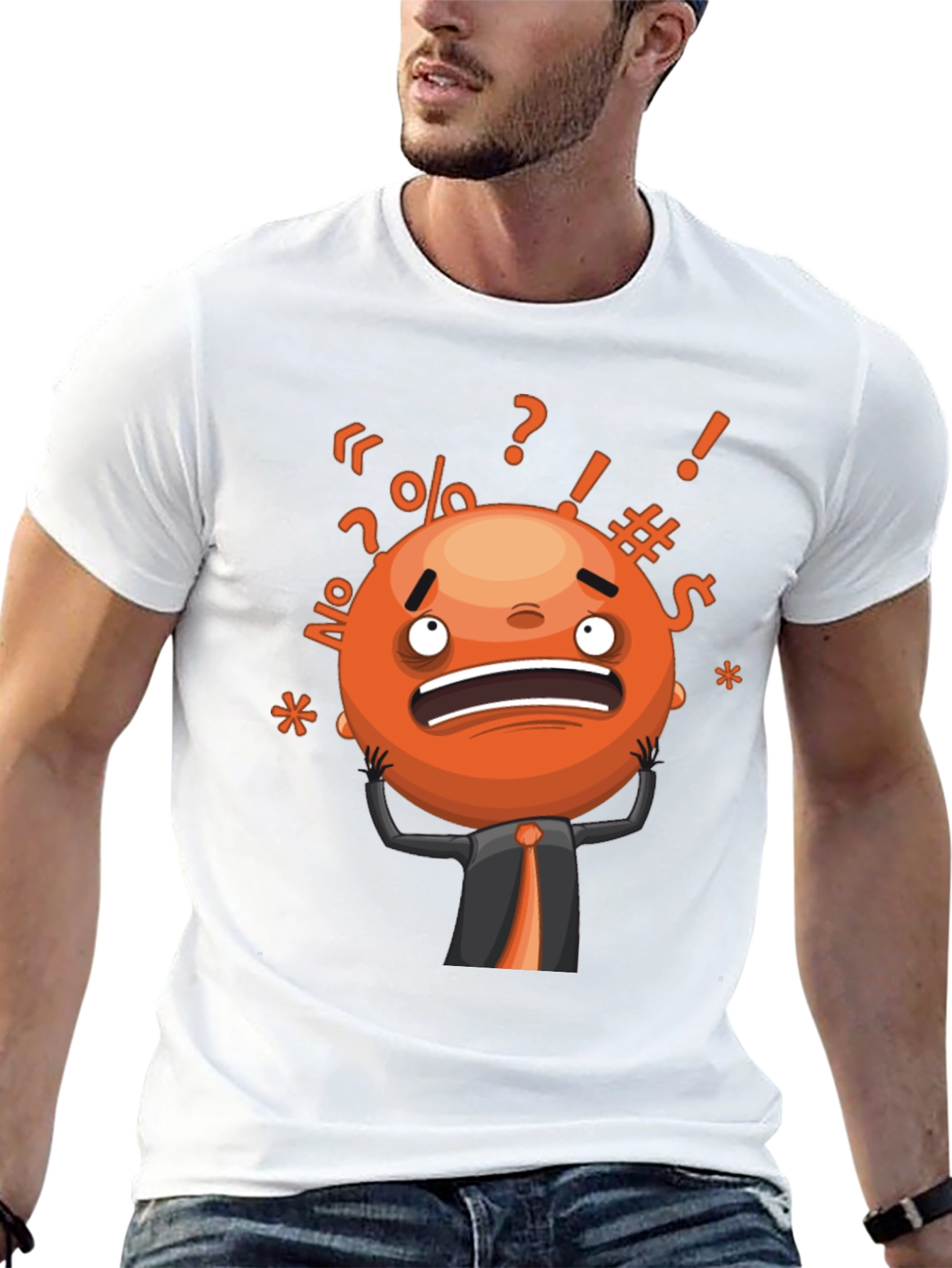 Stressed Out Emoji Graphic T-Shirt - Black