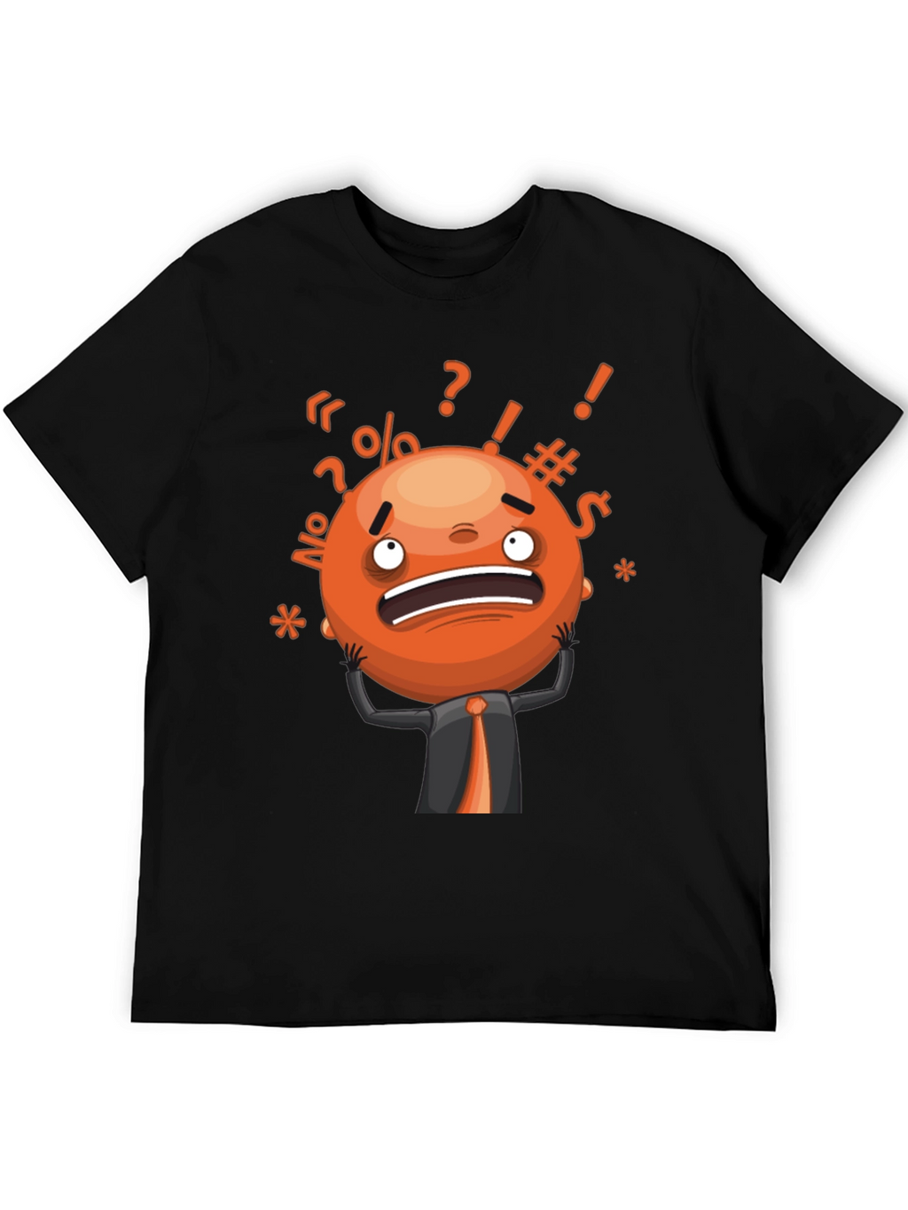 Stressed Out Emoji Graphic T-Shirt - Black