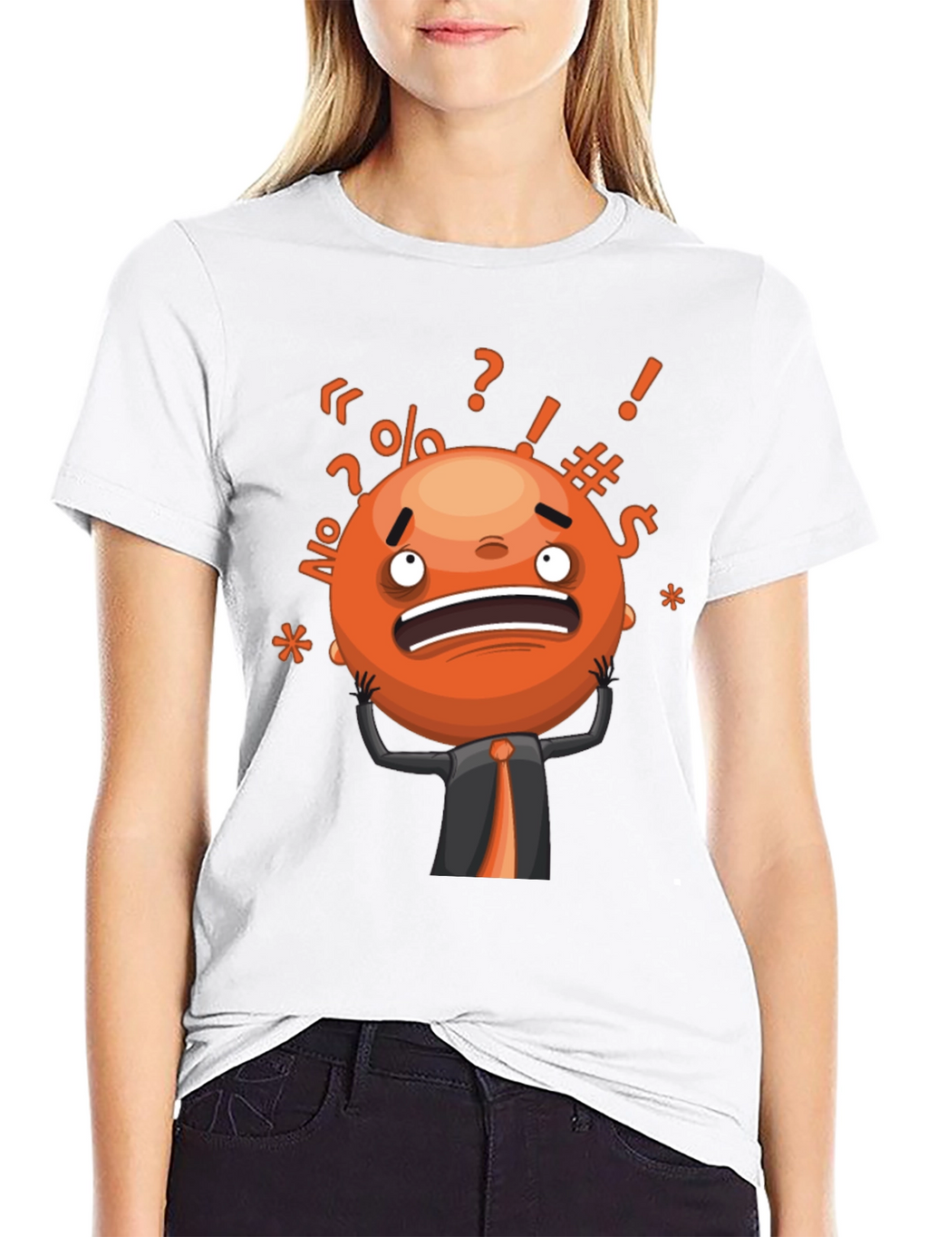 Stressed Out Emoji Graphic T-Shirt - Black