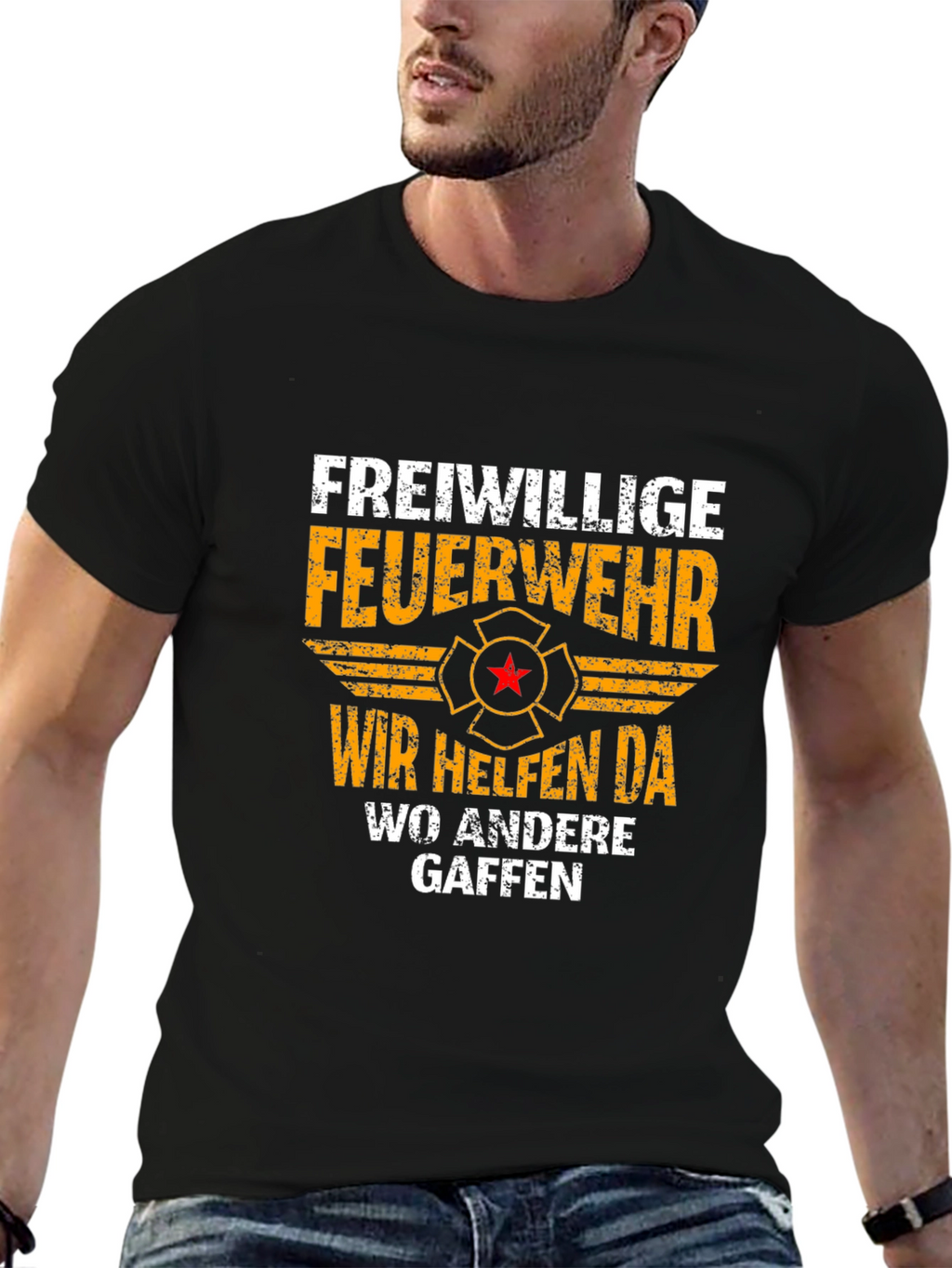 Volunteer Firefighter T-Shirt - Wir Helfen Da