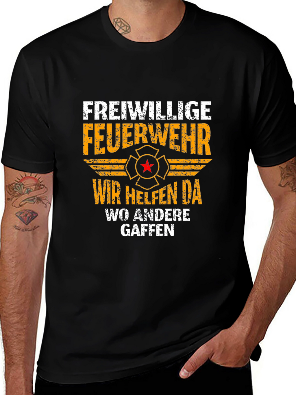 Volunteer Firefighter T-Shirt - Wir Helfen Da