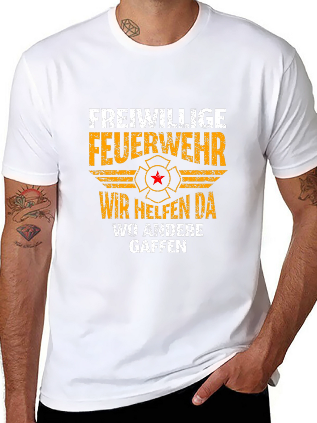 Volunteer Firefighter T-Shirt - Wir Helfen Da
