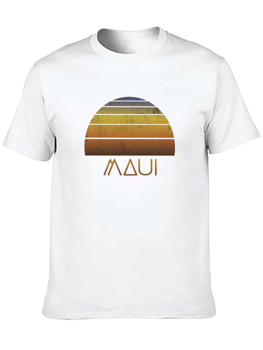 Maui Sunset Graphic Tee - Retro Style Black T-Shirt