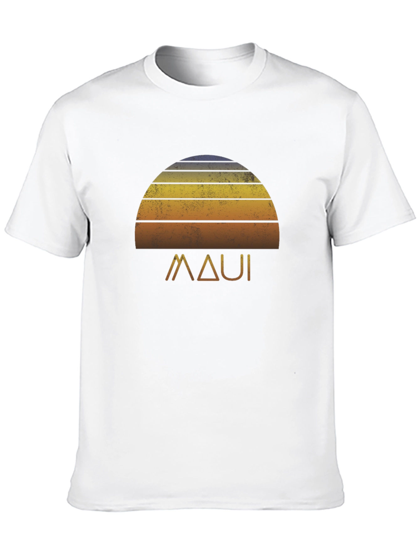 Maui Sunset Graphic Tee - Retro Style Black T-Shirt