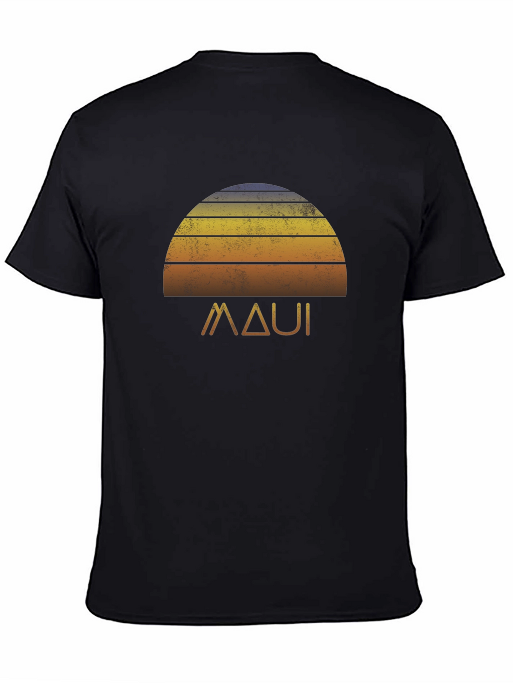 Maui Sunset Graphic Tee - Retro Style Black T-Shirt