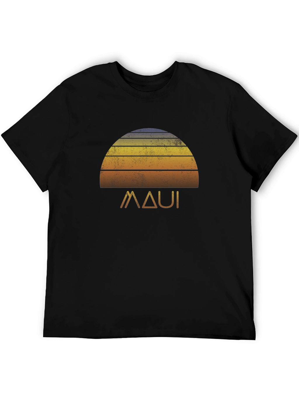 Maui Sunset Graphic Tee - Retro Style Black T-Shirt