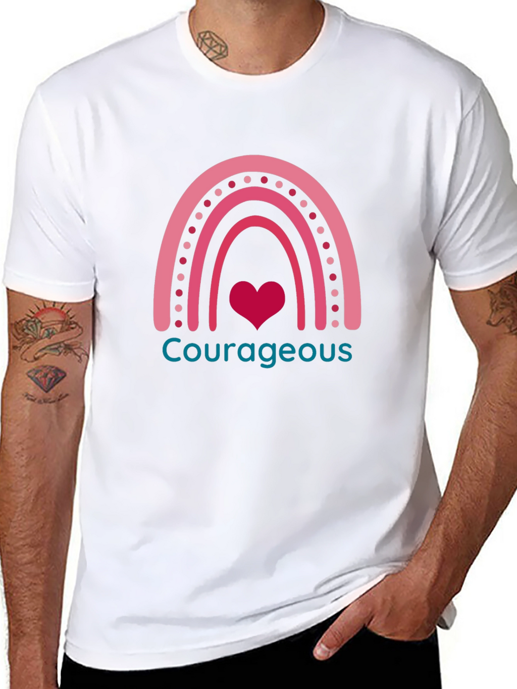 Courageous Heart Rainbow Graphic Tee