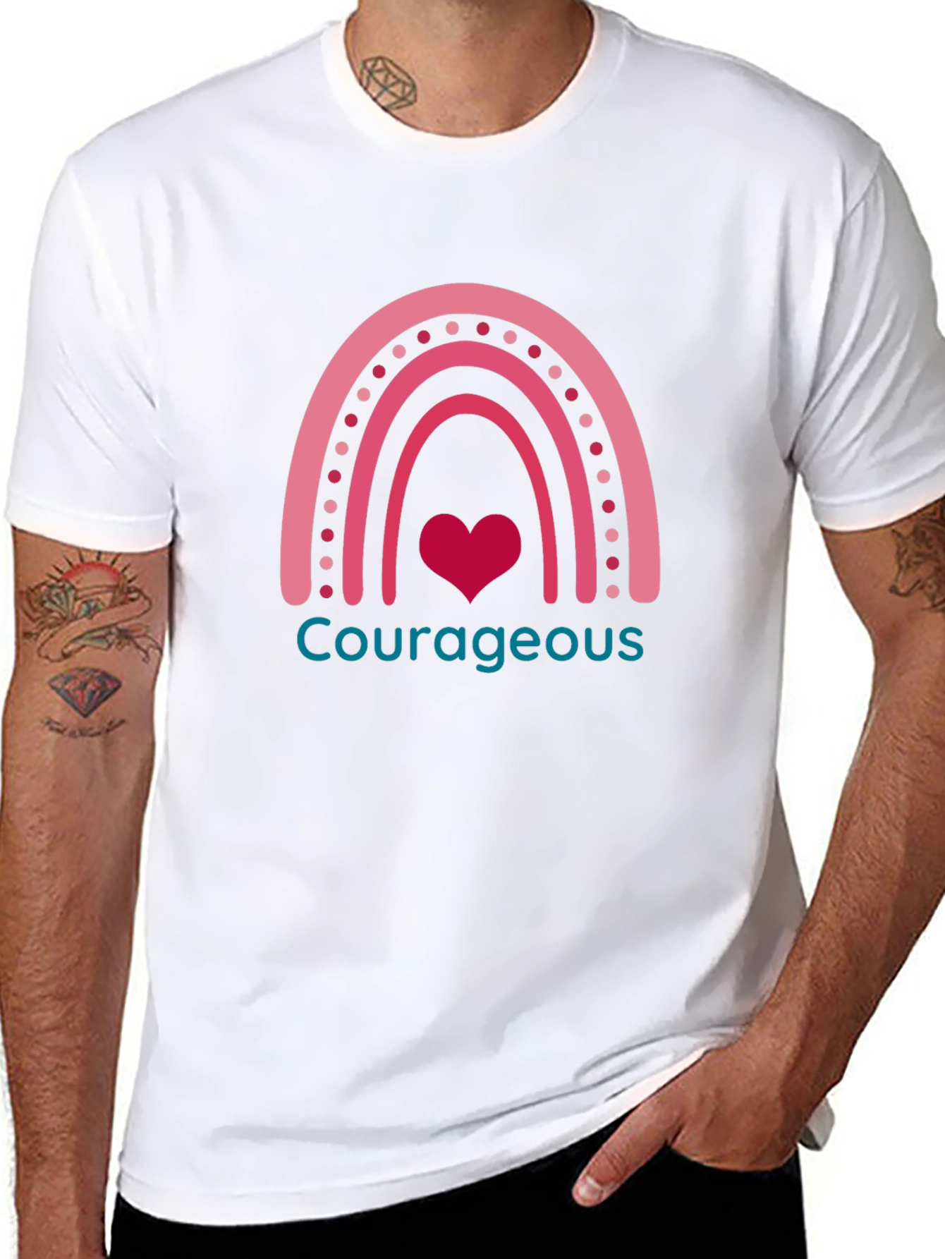 Courageous Heart Rainbow Graphic Tee