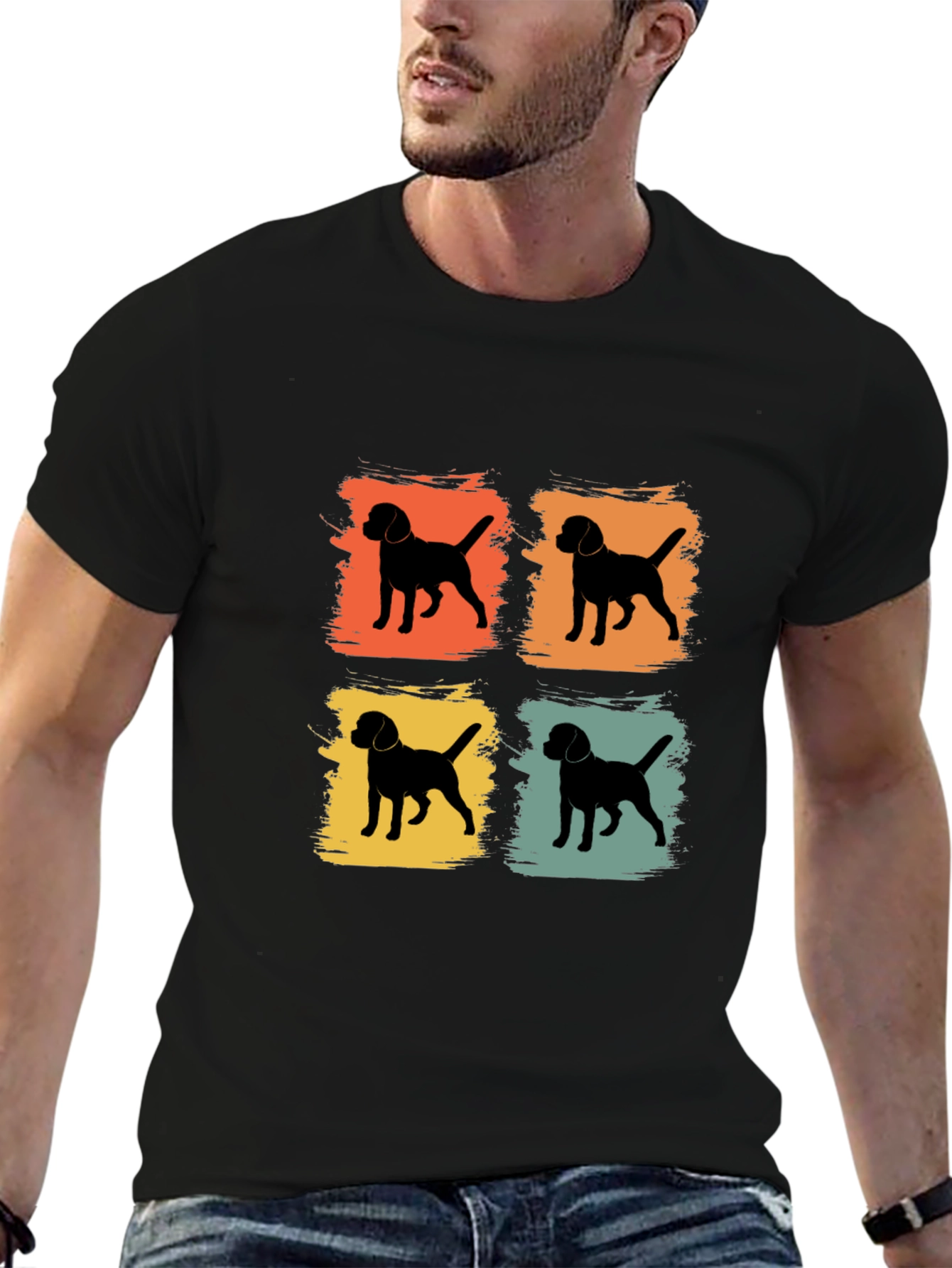 Retro Dog Silhouette Graphic Tee