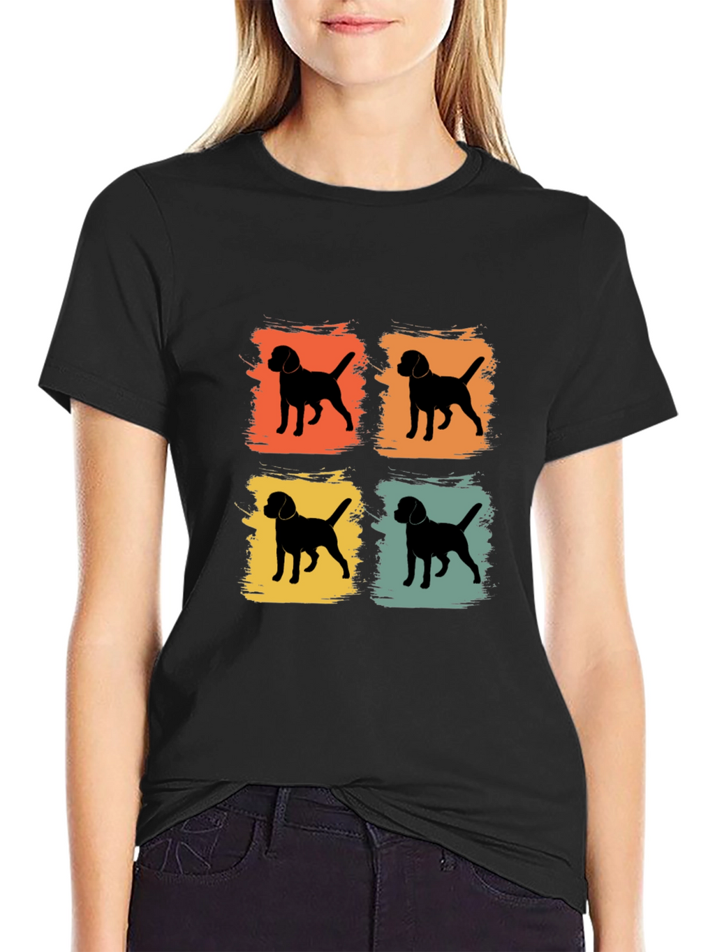 Retro Dog Silhouette Graphic Tee