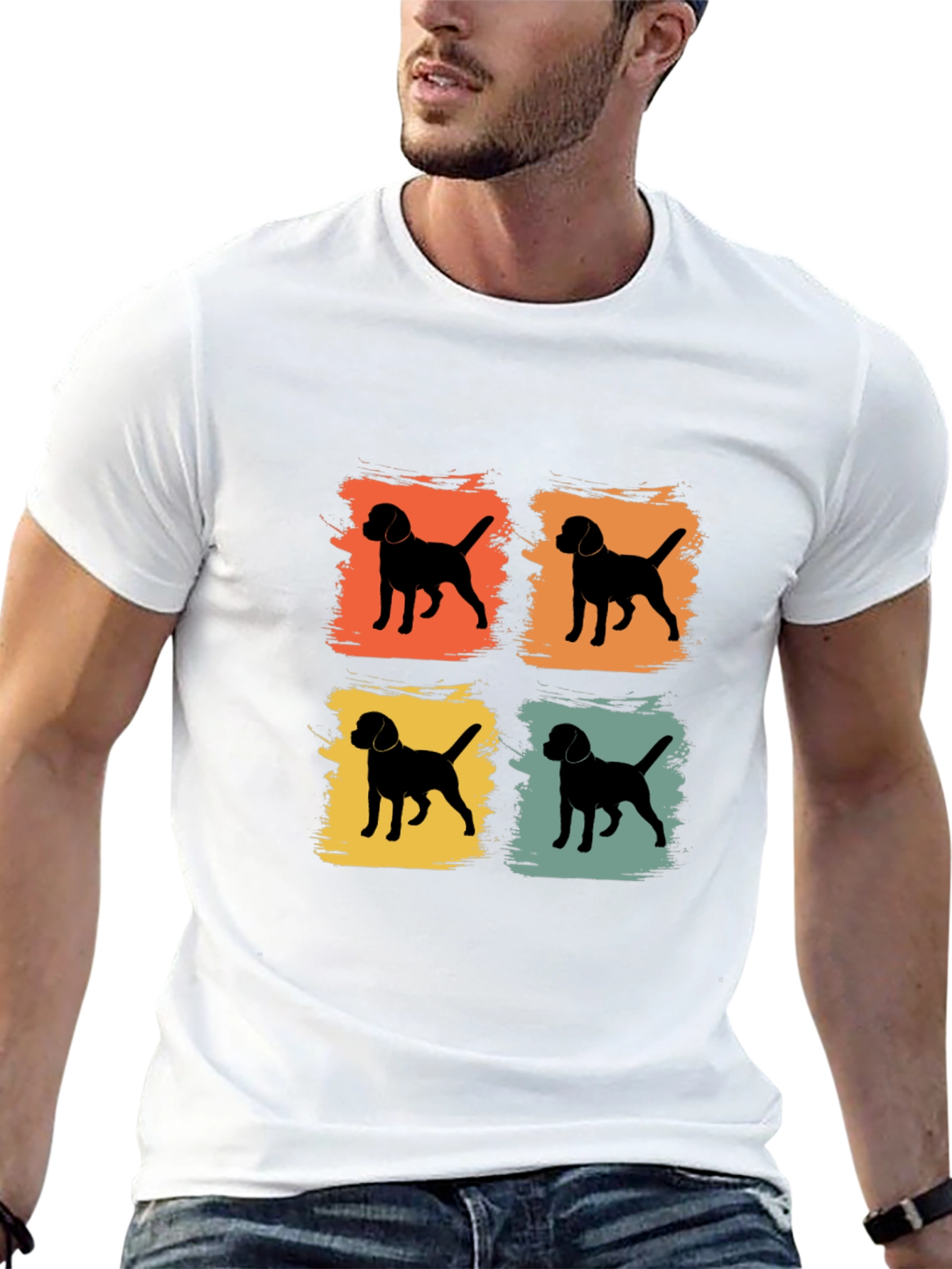 Retro Dog Silhouette Graphic Tee