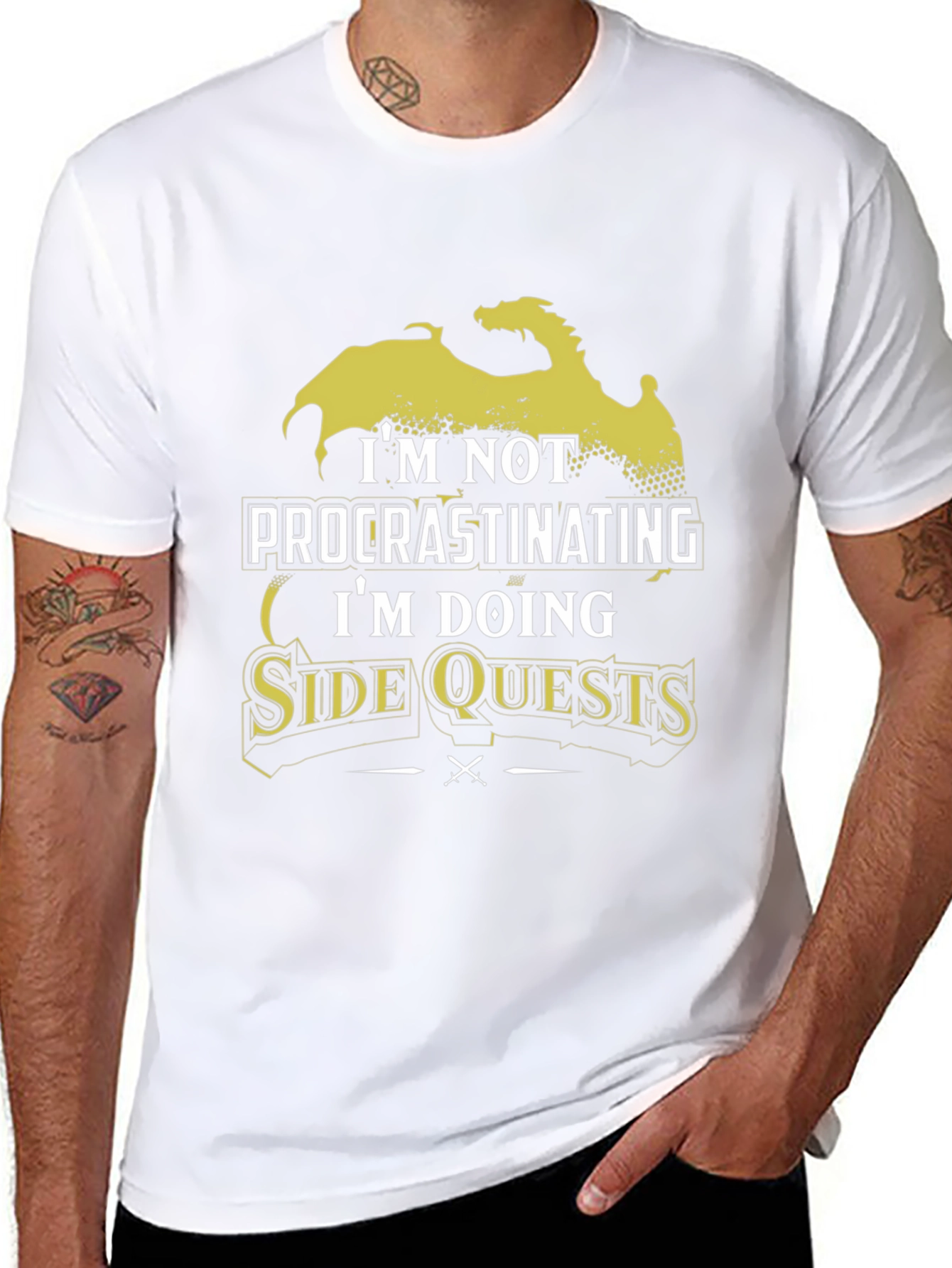 Im Not Procrastinating Side Quests Black T-Shirt