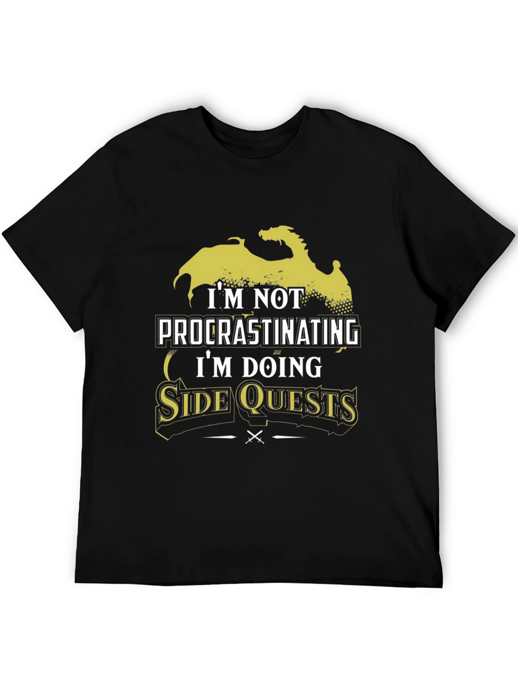 Im Not Procrastinating Side Quests Black T-Shirt