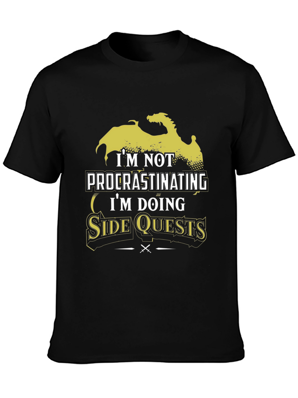 Im Not Procrastinating Side Quests Black T-Shirt