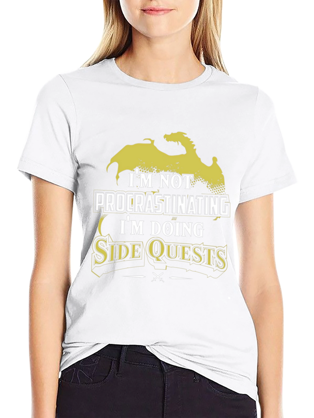 Im Not Procrastinating Side Quests Black T-Shirt