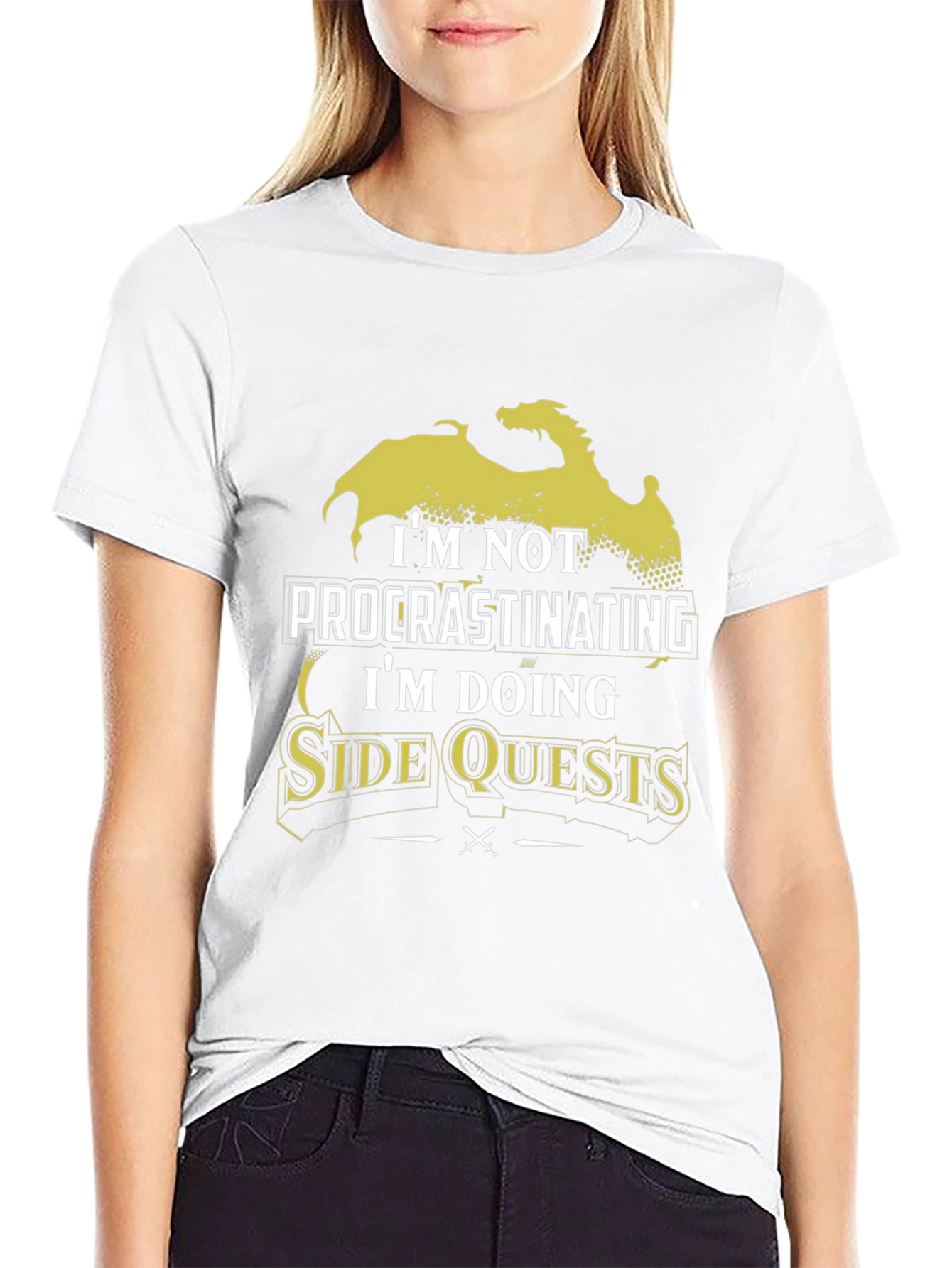 Im Not Procrastinating Side Quests Black T-Shirt