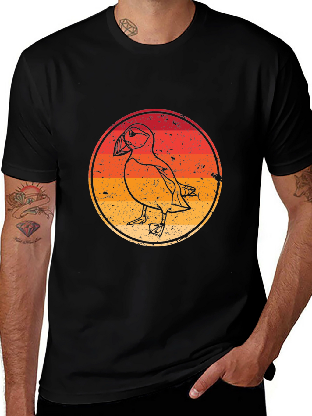 Puffin Graphic Tee - Retro Style